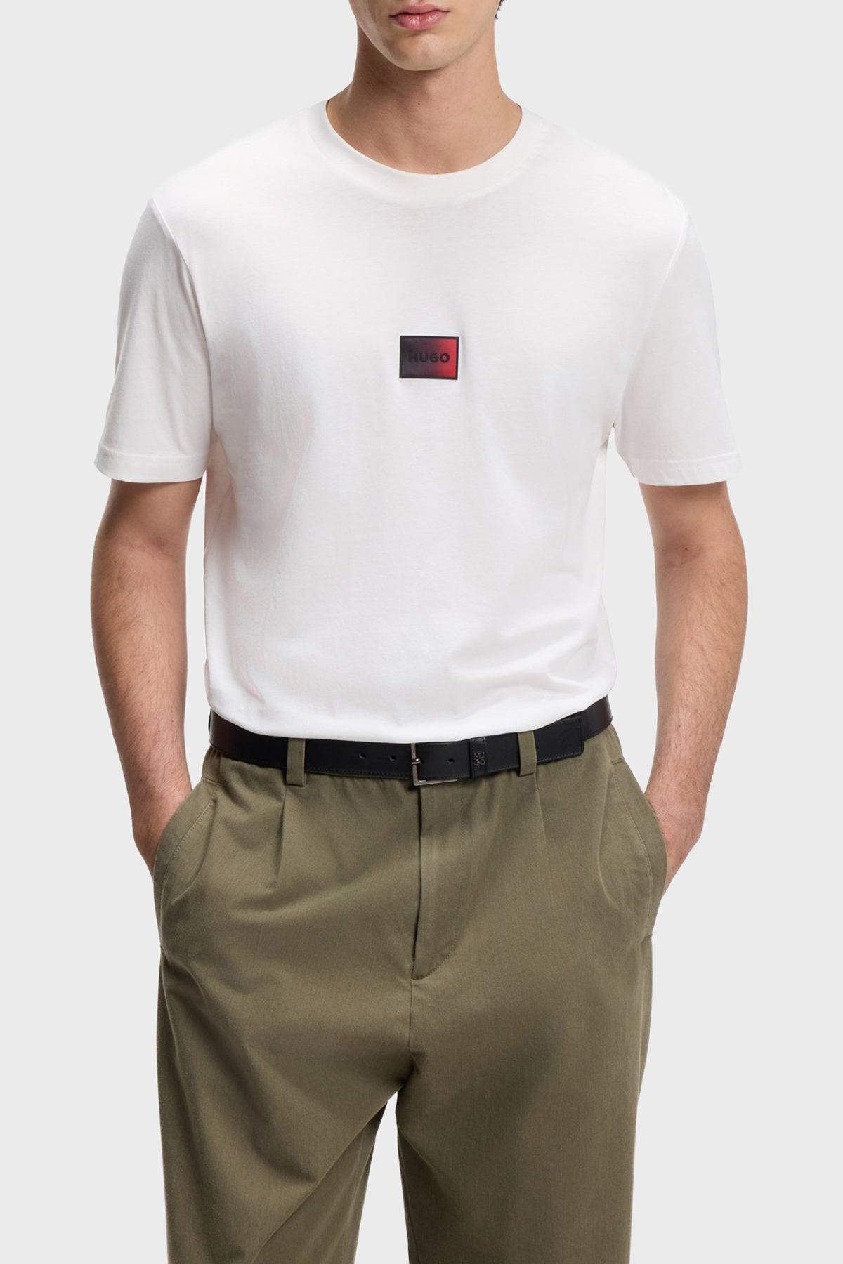 Hugo Logolu % 100 Pamuk Regular Fit Bisiklet Yaka Erkek T Shirt 50553124 102 BEYAZ