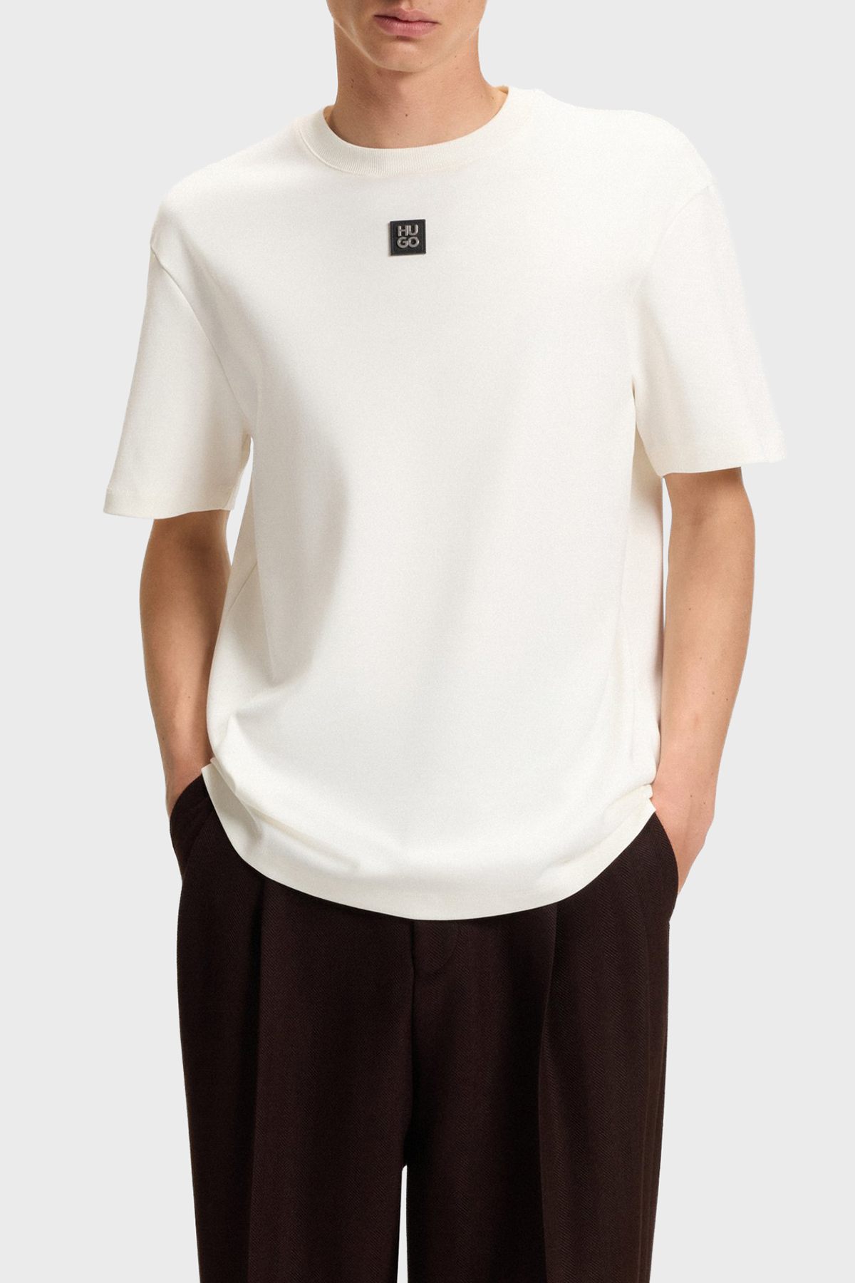 Hugo Logolu Bisiklet Yaka % 100 Pamuk Regular Fit Erkek T Shirt 50505201 103 BEYAZ