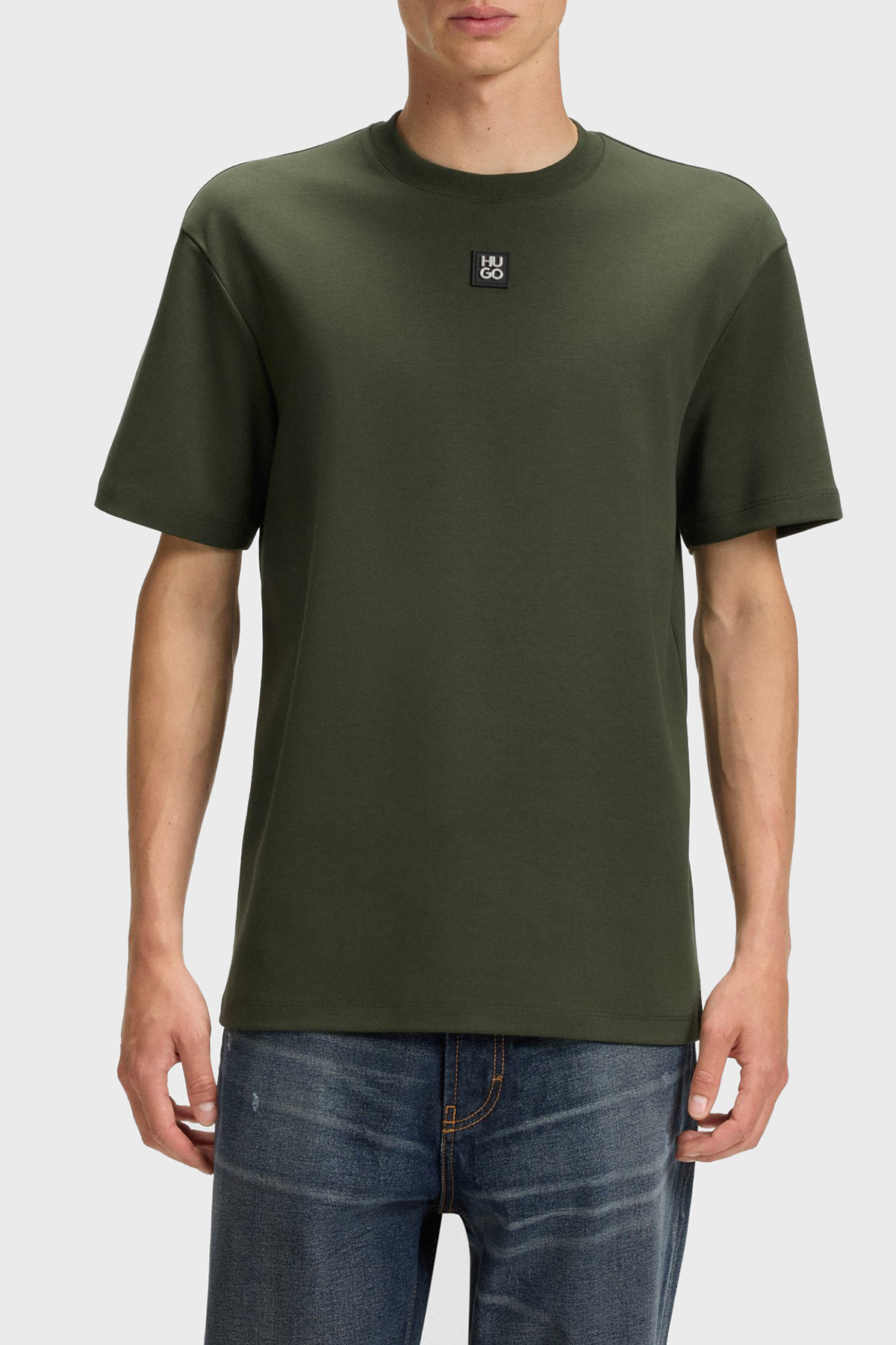 Hugo Logolu Bisiklet Yaka % 100 Pamuk Regular Fit Erkek T Shirt 50505201 309 YEŞİL