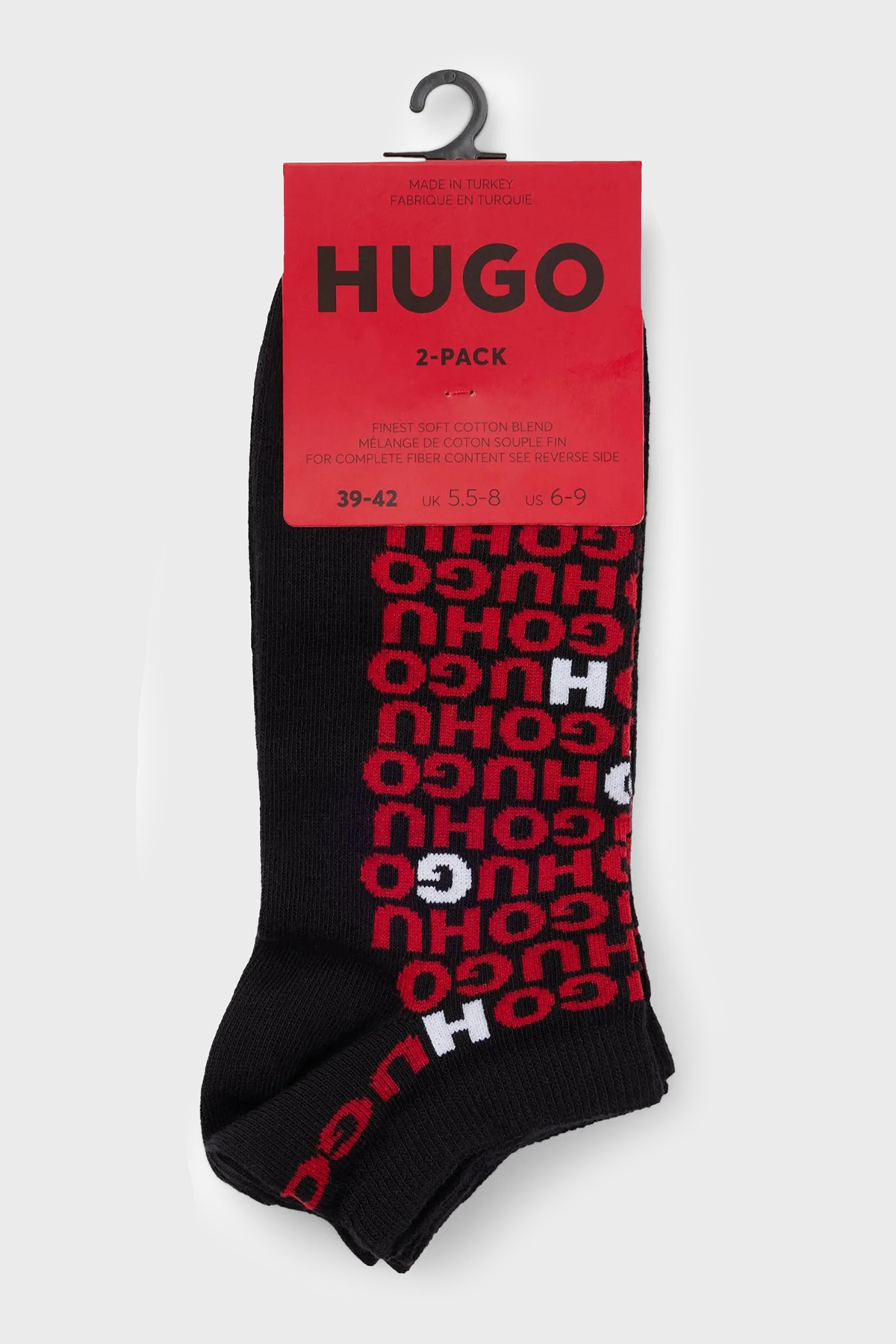 Hugo Logolu Streç Pamuklu 2 Pack Erkek Çorap 50520998 001 SİYAH-KIRMIZI