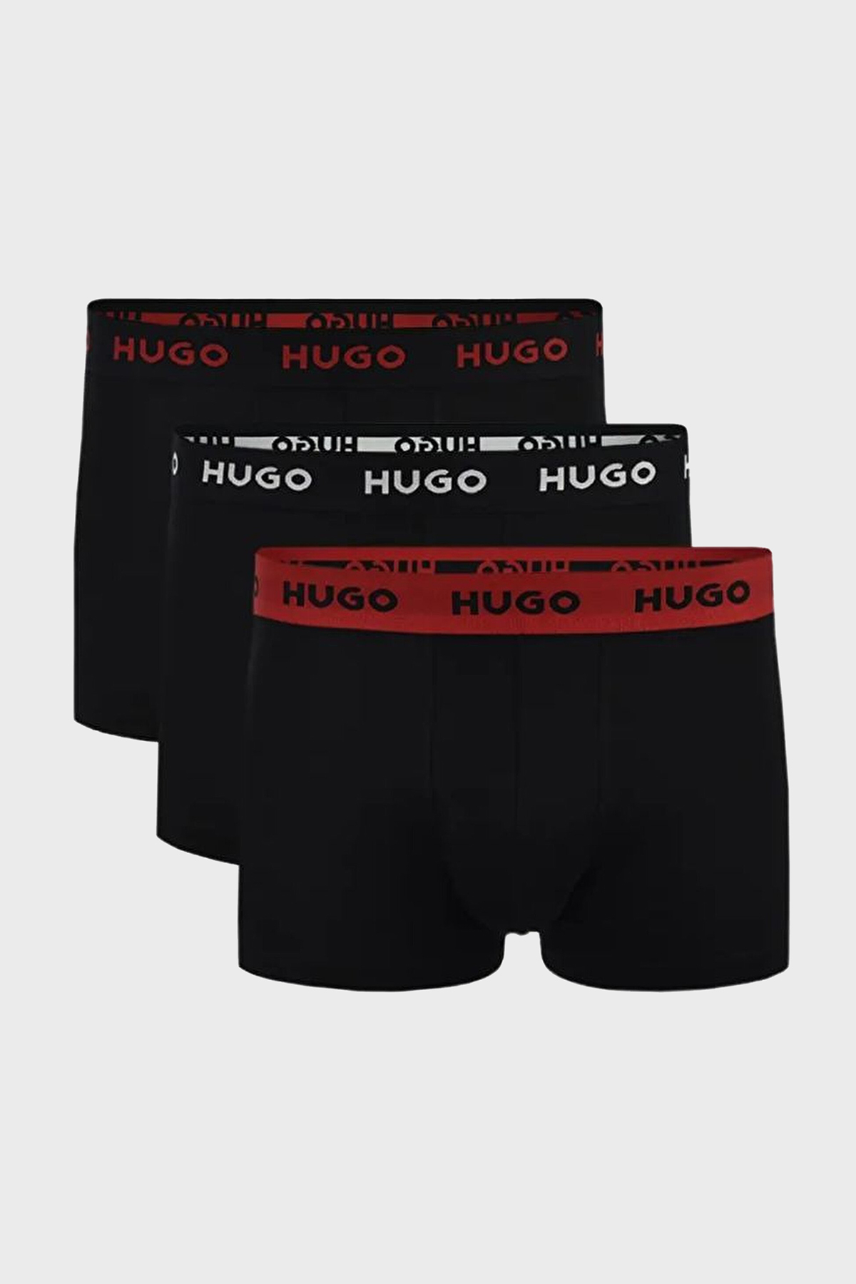 Hugo Logolu Streç Pamuklu 3 Pack Erkek Boxer 50532611 010 SİYAH