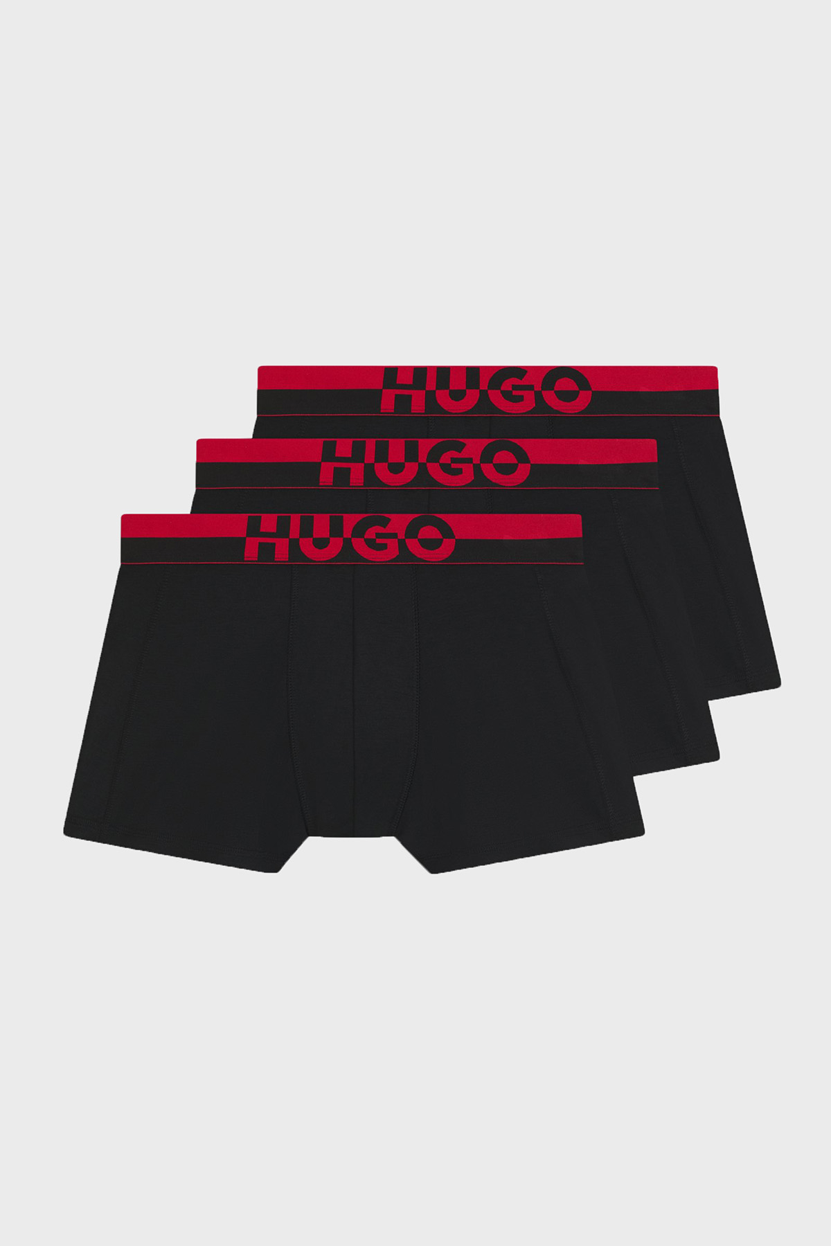 Hugo Logolu Streç Pamuklu 3 Pack Erkek Boxer 50545667 001 SİYAH