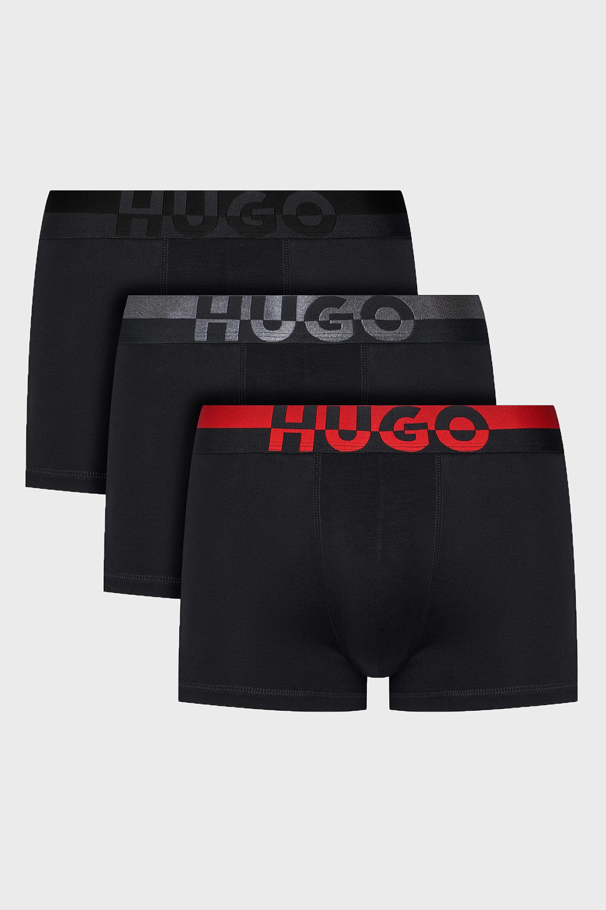Hugo Logolu Streç Pamuklu 3 Pack Erkek Boxer 50545667 002 SİYAH