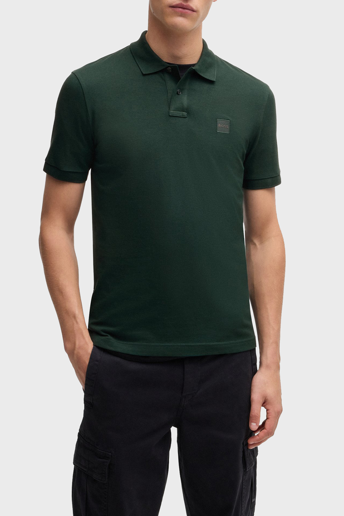 Boss Logolu Streç Pamuklu Slim Fit Düğmeli Erkek Polo Yaka T Shirt 50507803 350 YEŞİL
