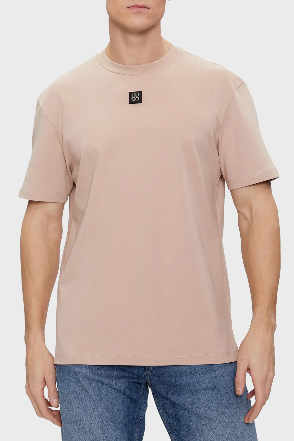 Hugo Pamuklu Bisiklet Yaka Regular Fit Erkek T Shirt 50505201 267 BEJ