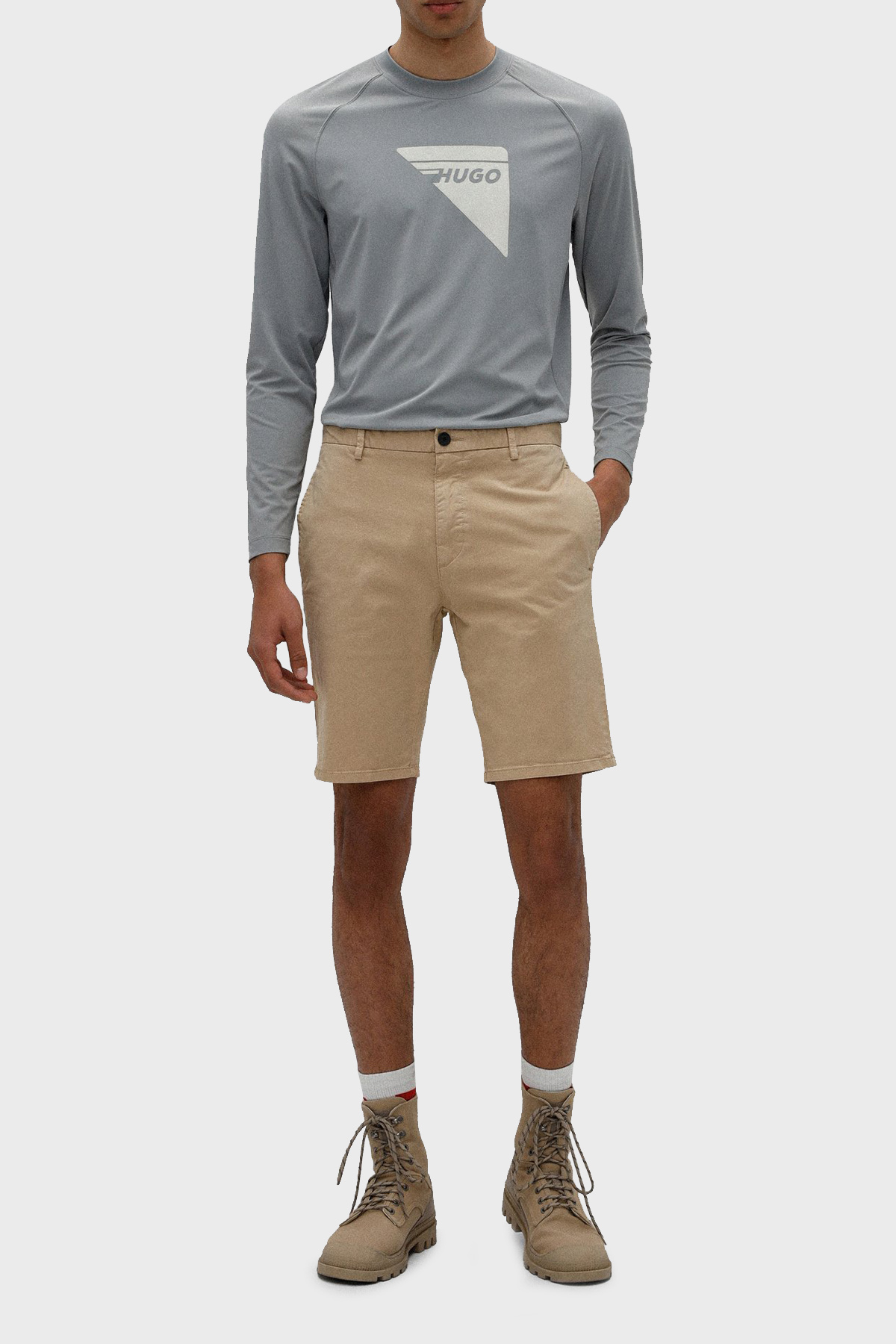 Hugo Pamuklu Normal Bel Slim Fit Chino Erkek Short 50471182 264 BEJ