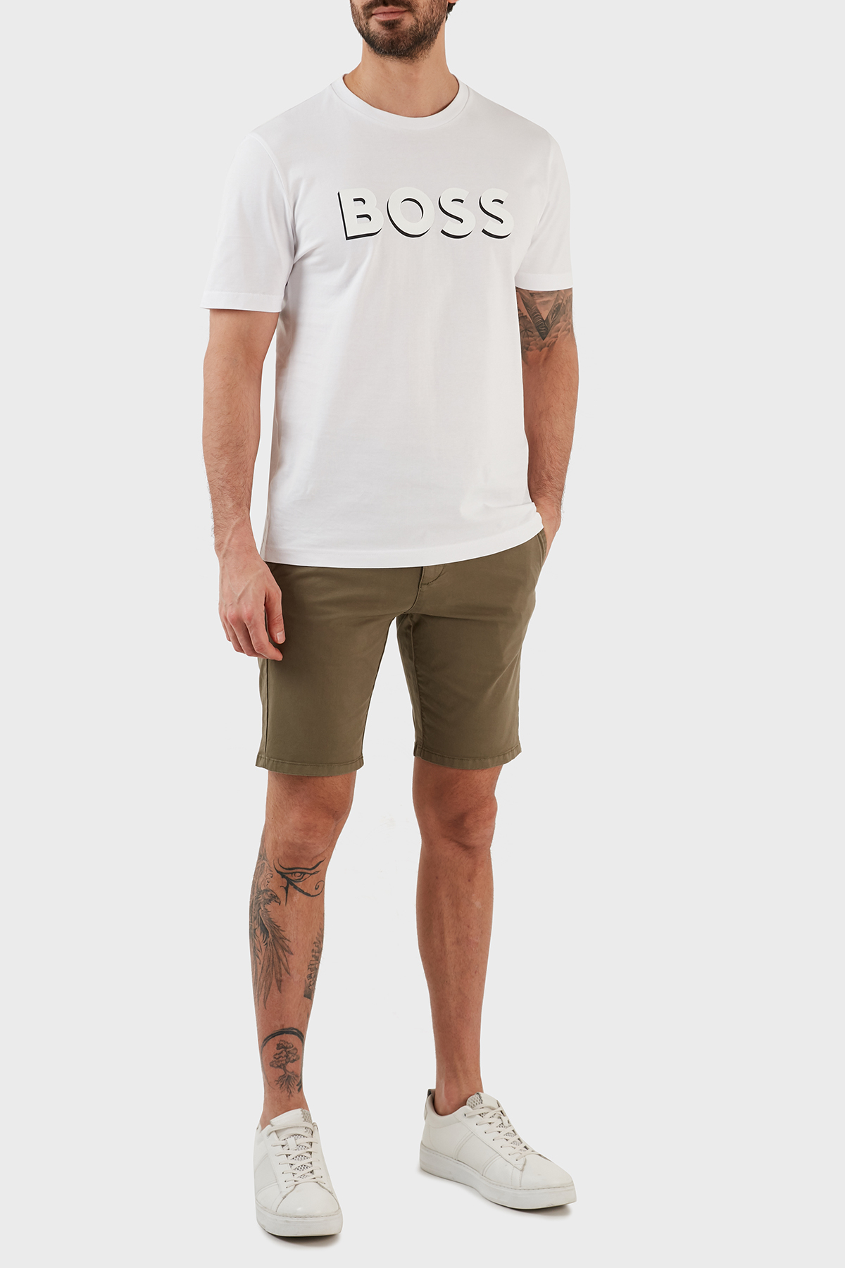 Hugo Pamuklu Normal Bel Slim Fit Chino Erkek Short 50471182 345 HAKİ