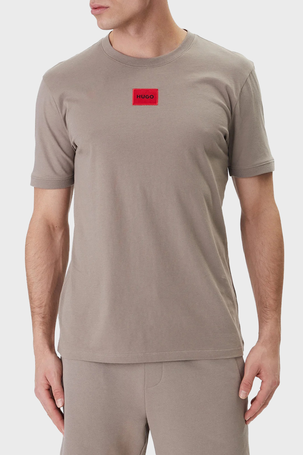 Hugo Pamuklu Regular Fit Logolu Bisiklet Yaka Erkek T Shirt 50447978 237 ANTRASİT