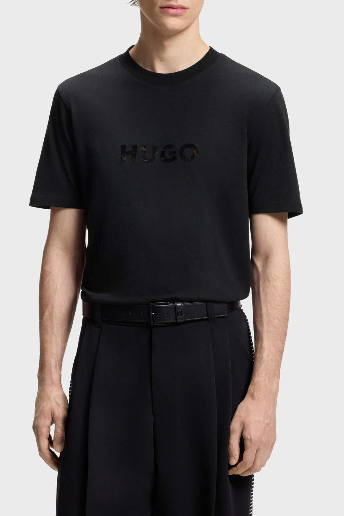 Hugo Pamuklu Regular Fit Logolu Bisiklet Yaka Erkek T Shirt 50557437 001 SİYAH