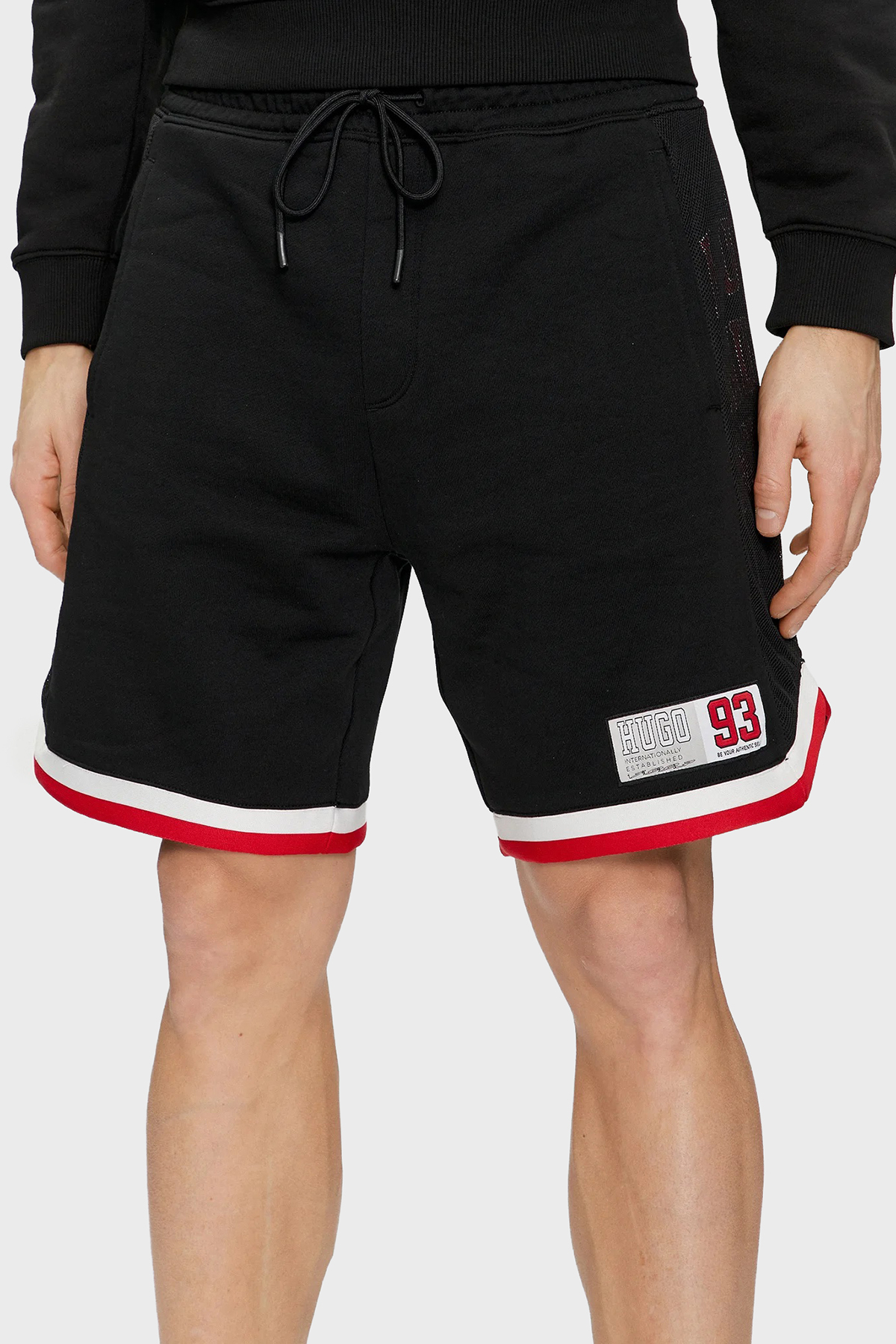 Hugo Şeritli % 100 Pamuk Relaxed Fit Normal Bel Erkek Short 50510163 001 SİYAH