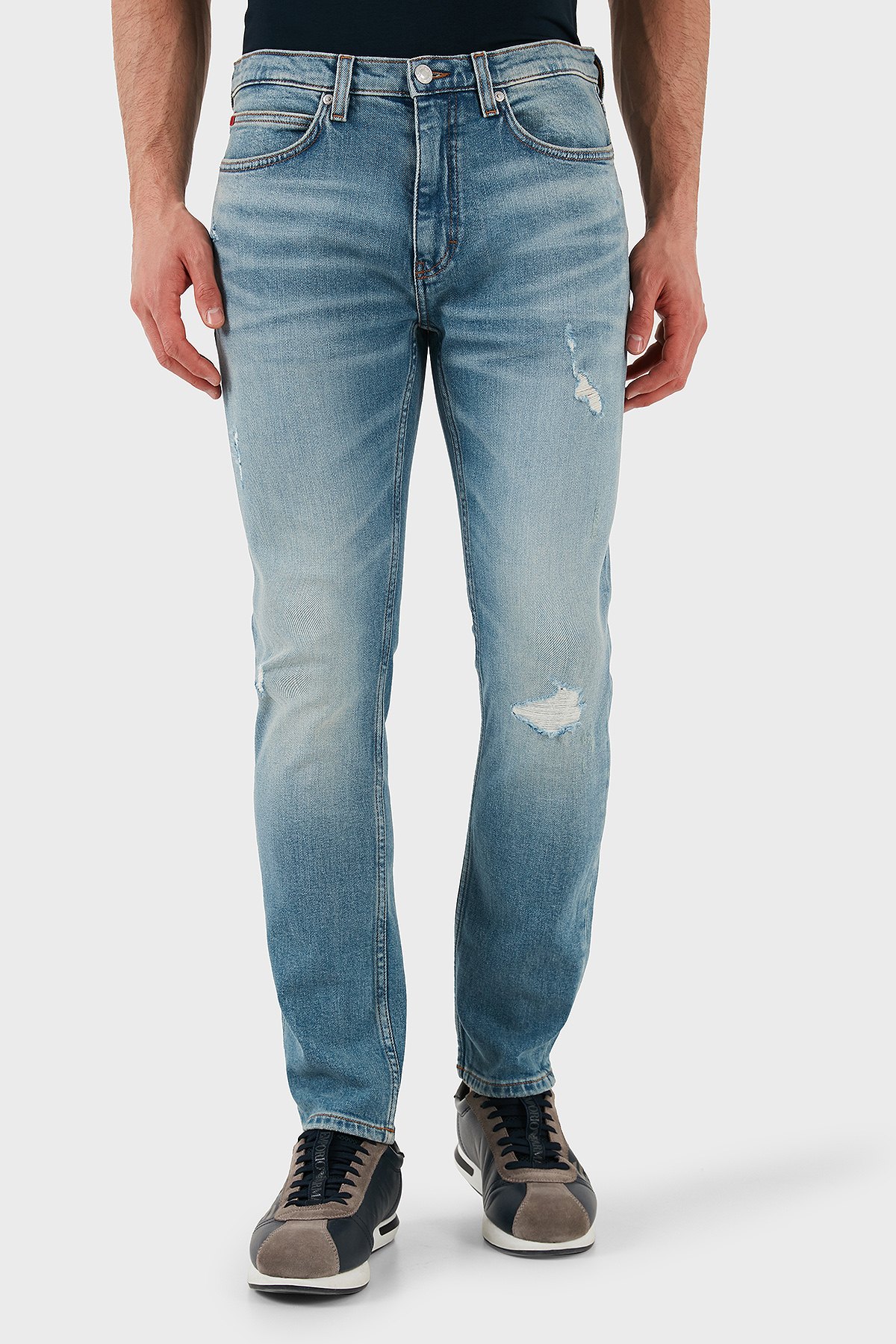 Hugo Slim Fit Normal Bel Dar Paça Jeans Erkek Kot Pantolon 50530602 440 AÇIK MAVİ