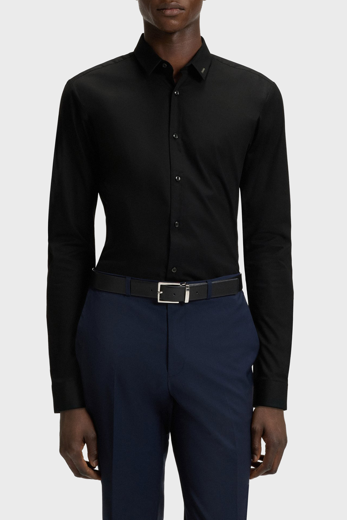 Hugo Streç Pamuklu Ekstra Slim Fit Klasik Yaka Erkek Gömlek 50475678 001 SİYAH