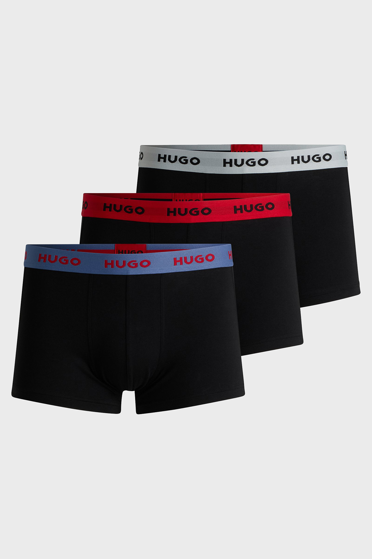 Hugo Streç Pamuklu Logolu 3 Pack Erkek Boxer 50532611 968 SİYAH