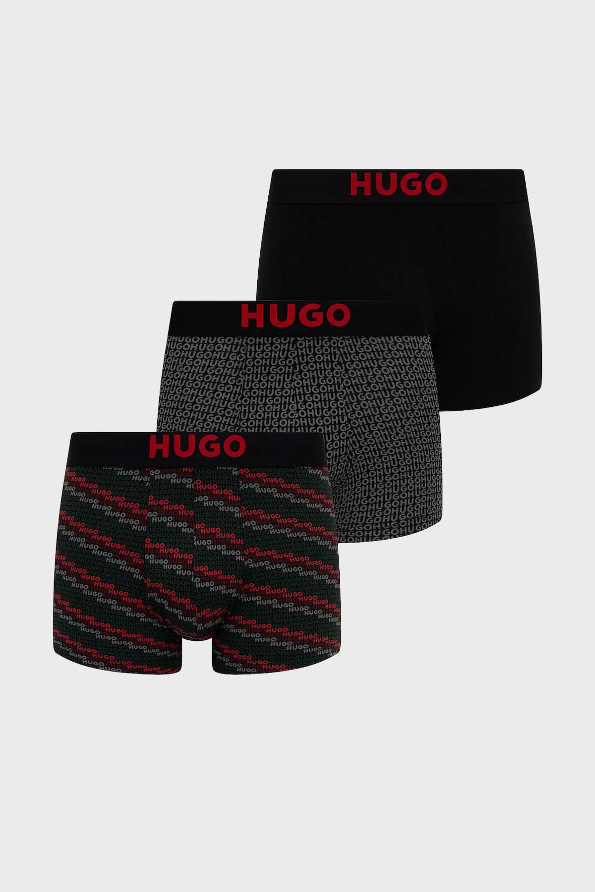 Hugo Streç Pamuklu Logolu 3 Pack Erkek Boxer 50549140 960 SİYAH