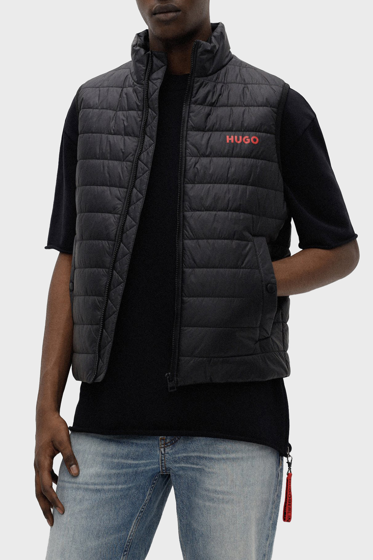 Hugo Su Geçirmez Slim Fit Dik Yaka Şişme Erkek Yelek 50468742 001 SİYAH