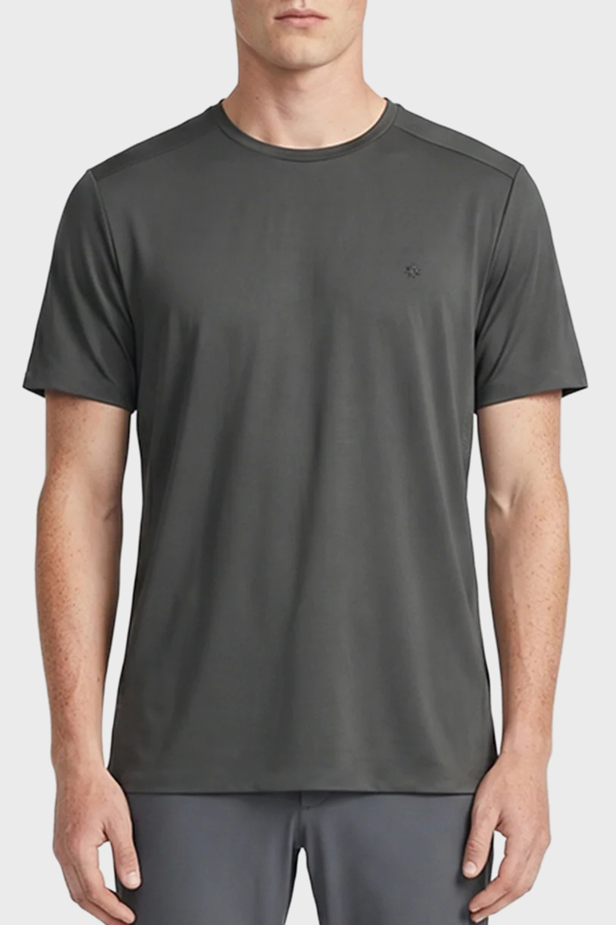 Isaora Regular Fit Logolu Bisiklet Yaka Erkek T Shirt ISR9021 DRG KOYU GRİ