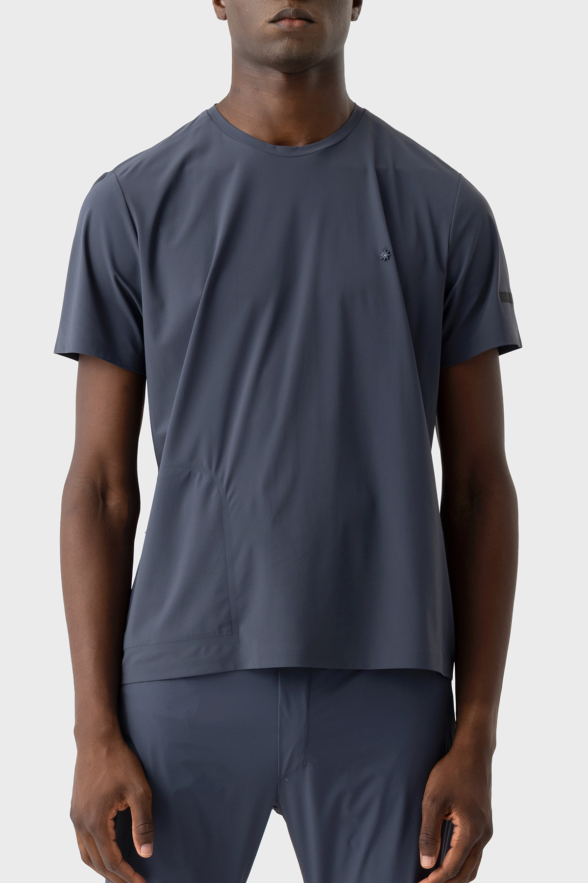 Isaora Slim Fit Logolu Bisiklet Yaka Erkek T Shirt ISR9015 DRG KOYU GRİ