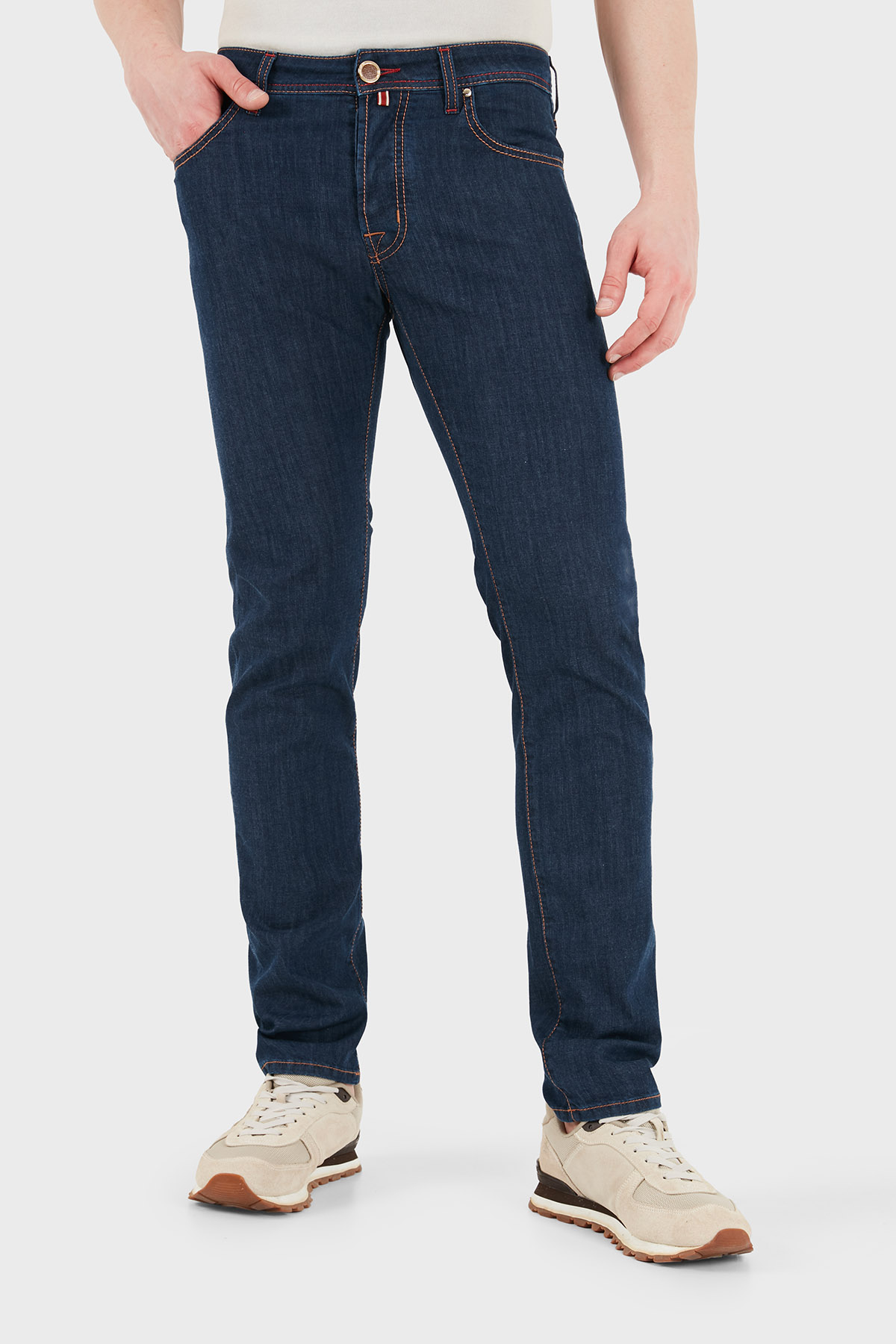 Jacob Cohen Pamuklu Slim Fit Normal Bel Dar Paça Jean Erkek Kot Pantolon JUM QE004 034 S3735 R2 100D LACİVERT