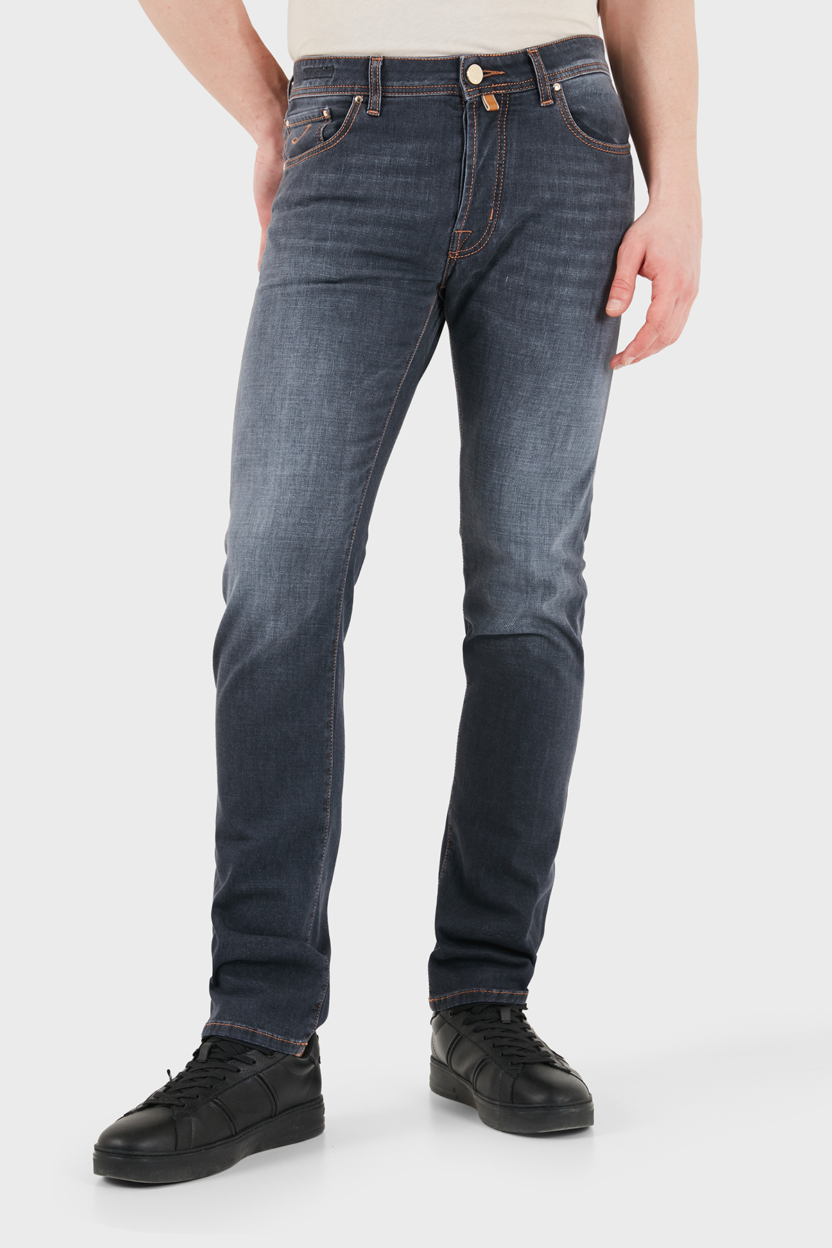 Jacob Cohen Pamuklu Slim Fit Normal Bel Dar Paça Jeans Erkek Kot Pantolon JUM QE004 053 S4126 V1 600D SİYAH