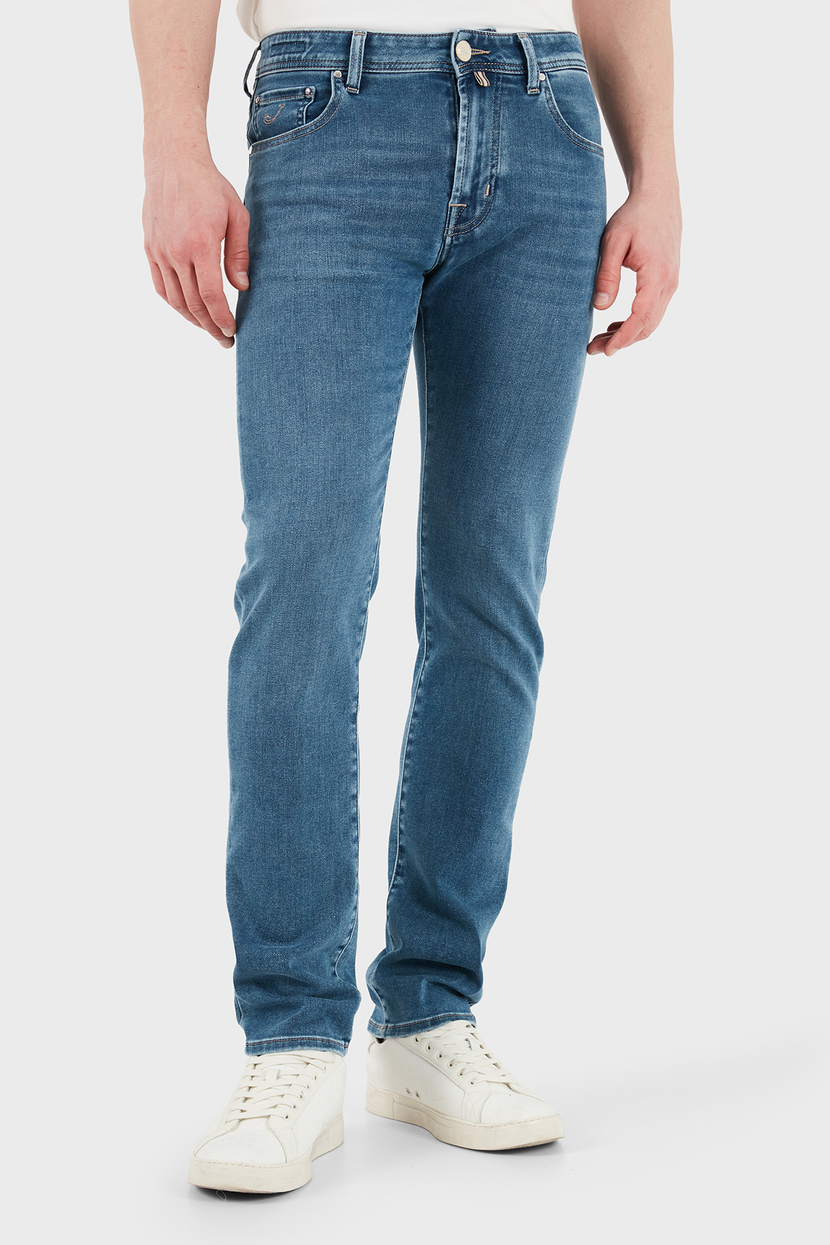 Jacob Cohen Pamuklu Slim Fit Normal Bel Dar Paça Jeans Erkek Kot Pantolon JUMQ E009 030 P0019 V2 200D LACİVERT