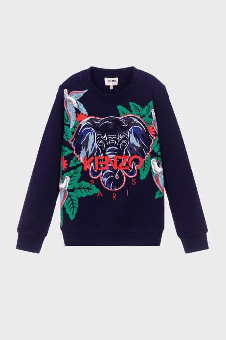 Kenzo Pamuklu Bisiklet Yaka Çocuk Sweat K25704/868 ELECTRIC BLUE LACİVERT - 1