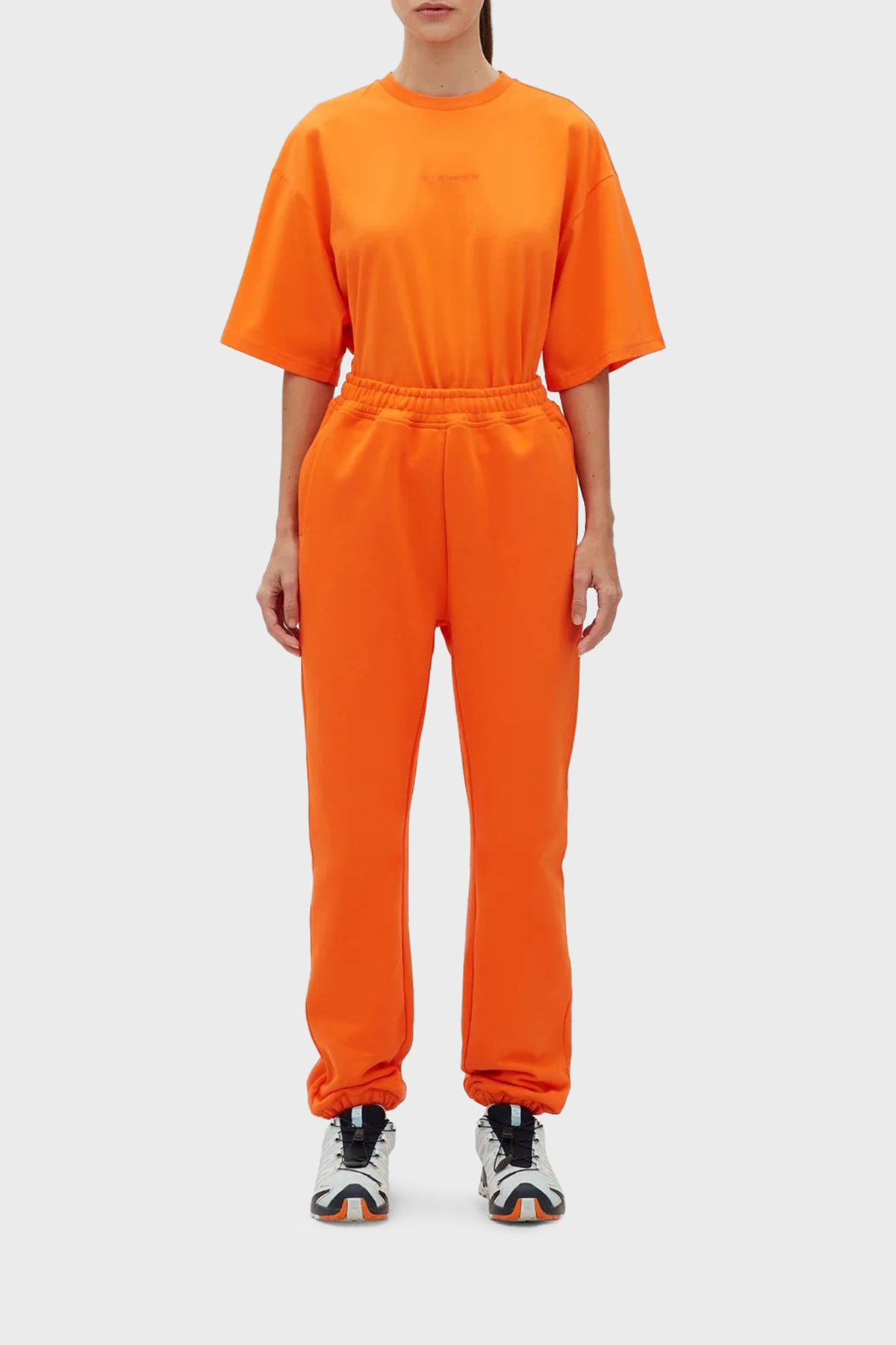Les Benjamins % 100 Pamuk Regular Fit Jogger Spor Kadın Pantolon LB23SSESSFUSP-302 TURUNCU