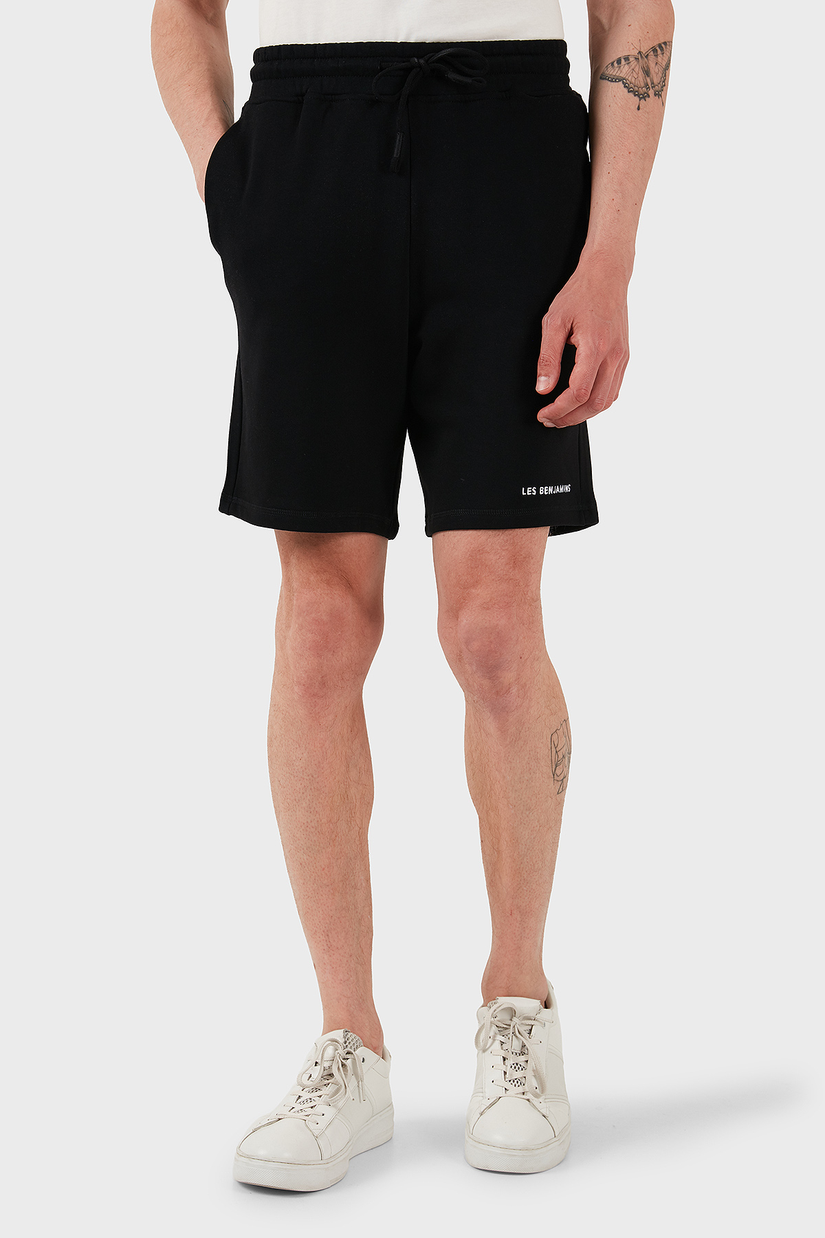Les Benjamins % 100 Pamuk Regular Fit Logolu Erkek Short LBNOOSESSMUSO-307 SİYAH