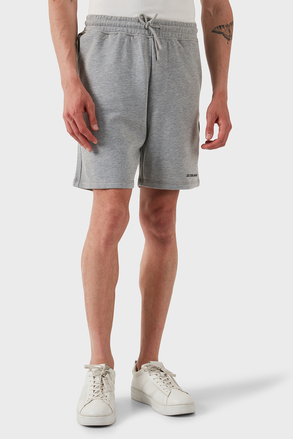 Les Benjamins % 100 Pamuk Regular Fit Logolu Erkek Short LBNOOSESSMUSO-308 GRİ