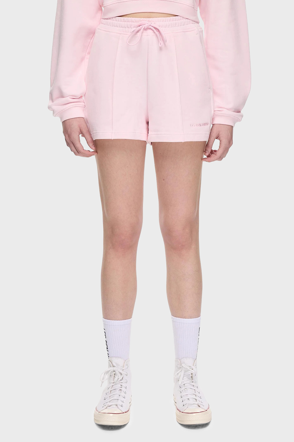 Les Benjamins % 100 Pamuk Regular Fit Yüksek Bel Çimalı Kadın Short LBNOOSESSFUSO-312 PEMBE