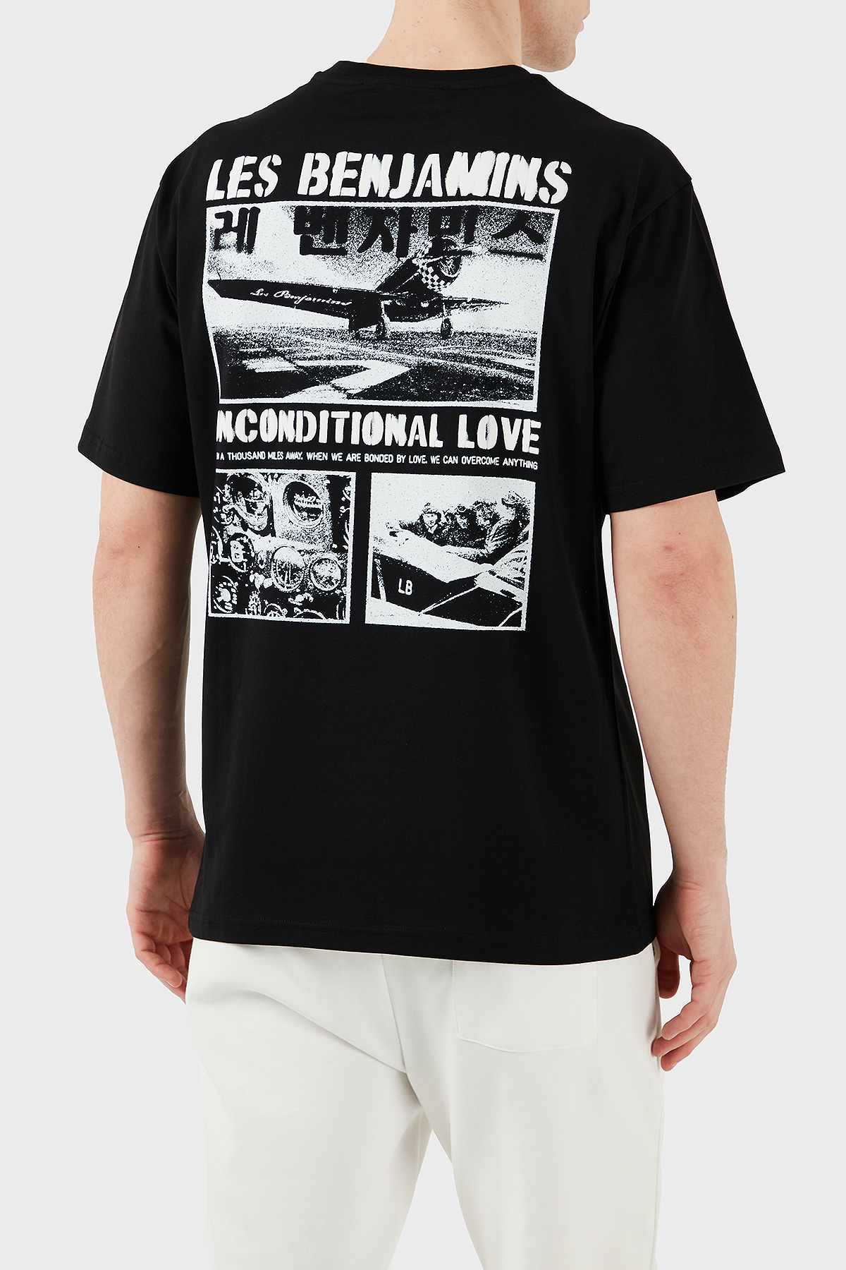 Les Benjamins Baskılı Relaxed Fit Pamuklu Bisiklet Yaka Erkek T Shirt LB25SSUNLMUTS-013 SİYAH