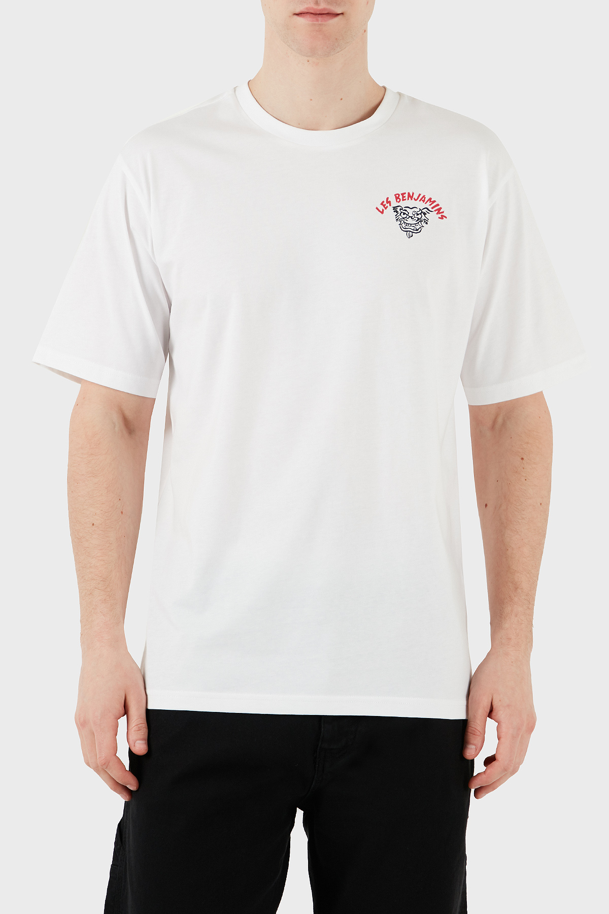 Les Benjamins Baskılı Relaxed Fit Pamuklu Bisiklet Yaka Erkek T Shirt LB25SSUNLMUTS-031 BEYAZ