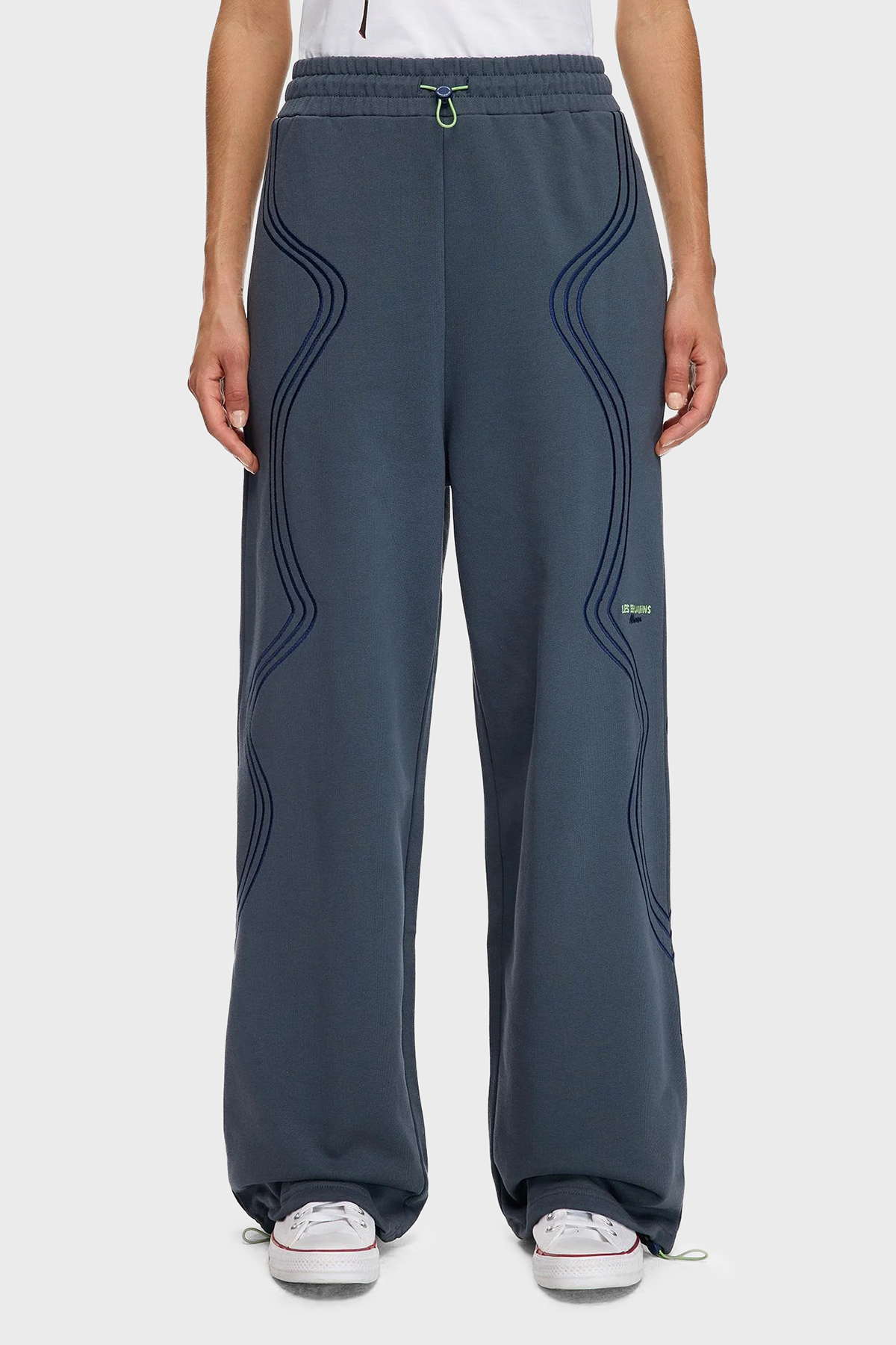 Les Benjamins Dikiş Detaylı Relaxed Fit Normal Bel Geniş Paça Kadın Pantolon LB25FWTURFUSP-012 MAVİ