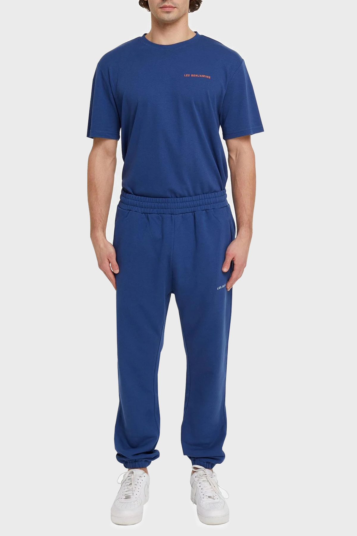 Les Benjamins % 100 Pamuk Elastik Bel Bantlı Cepli Jogger Spor Erkek Pantolon LB21SSCORMUSP-002 LACİVERT