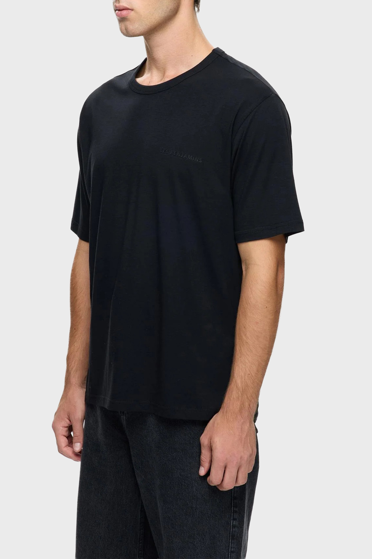 Les Benjamins Logolu Pamuklu Regular Fit Bisiklet Yaka Erkek T Shirt LB25FWCLAMUTS-401 SİYAH