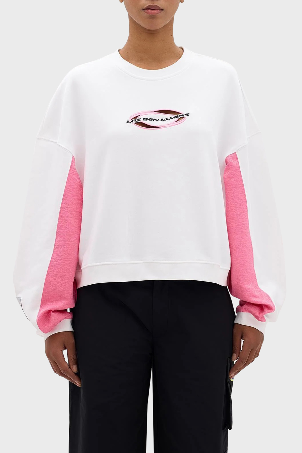 Les Benjamins Pamuklu Bisiklet Yaka Regular Fit Kadın Sweat LB24SSKISFUSW-004 BEYAZ