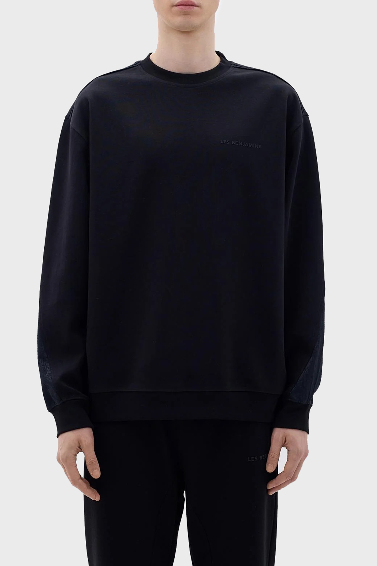 Les Benjamins Pamuklu Regular Fit Bisiklet Yaka Erkek Sweat LB23FWCLAMUSW-403 SİYAH