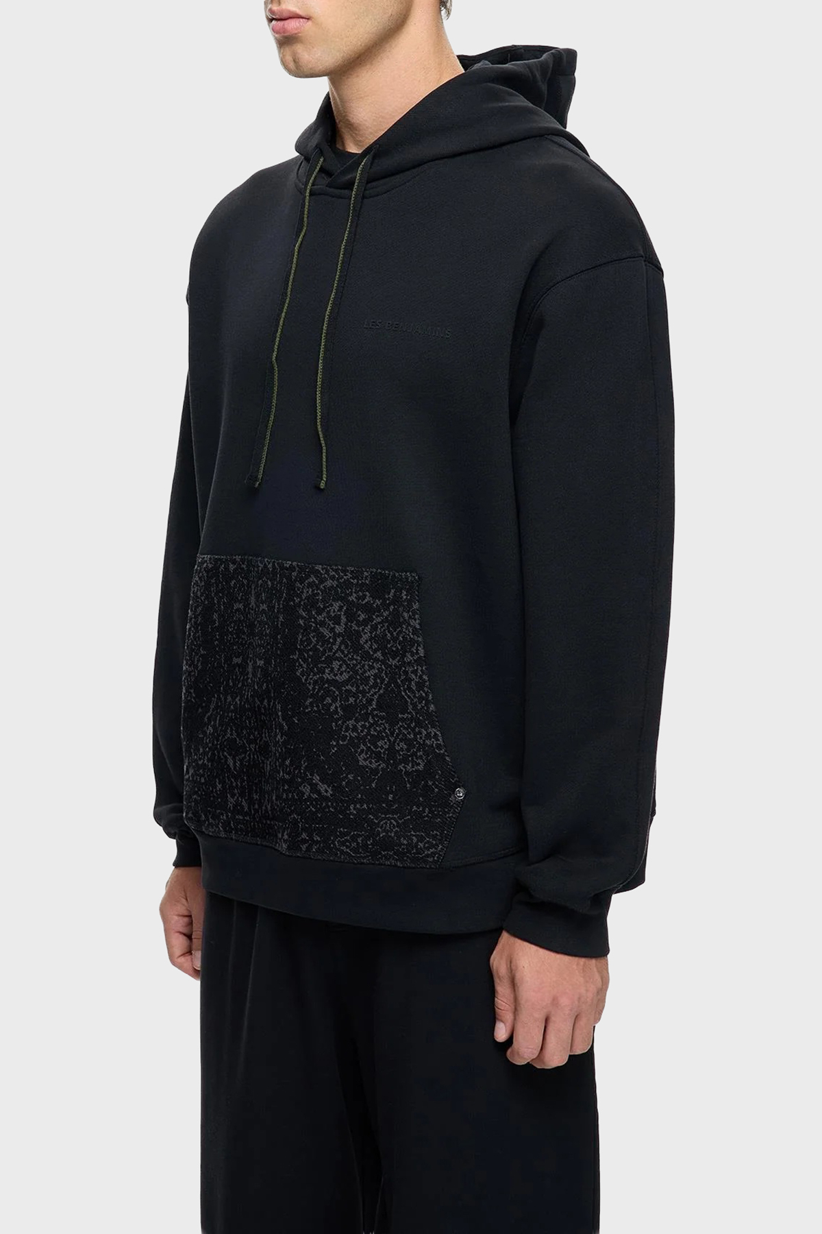 Les Benjamins Pamuklu Regular Fit Kapüşonlu Erkek Sweat LB25FWCLAMUHD-401 SİYAH
