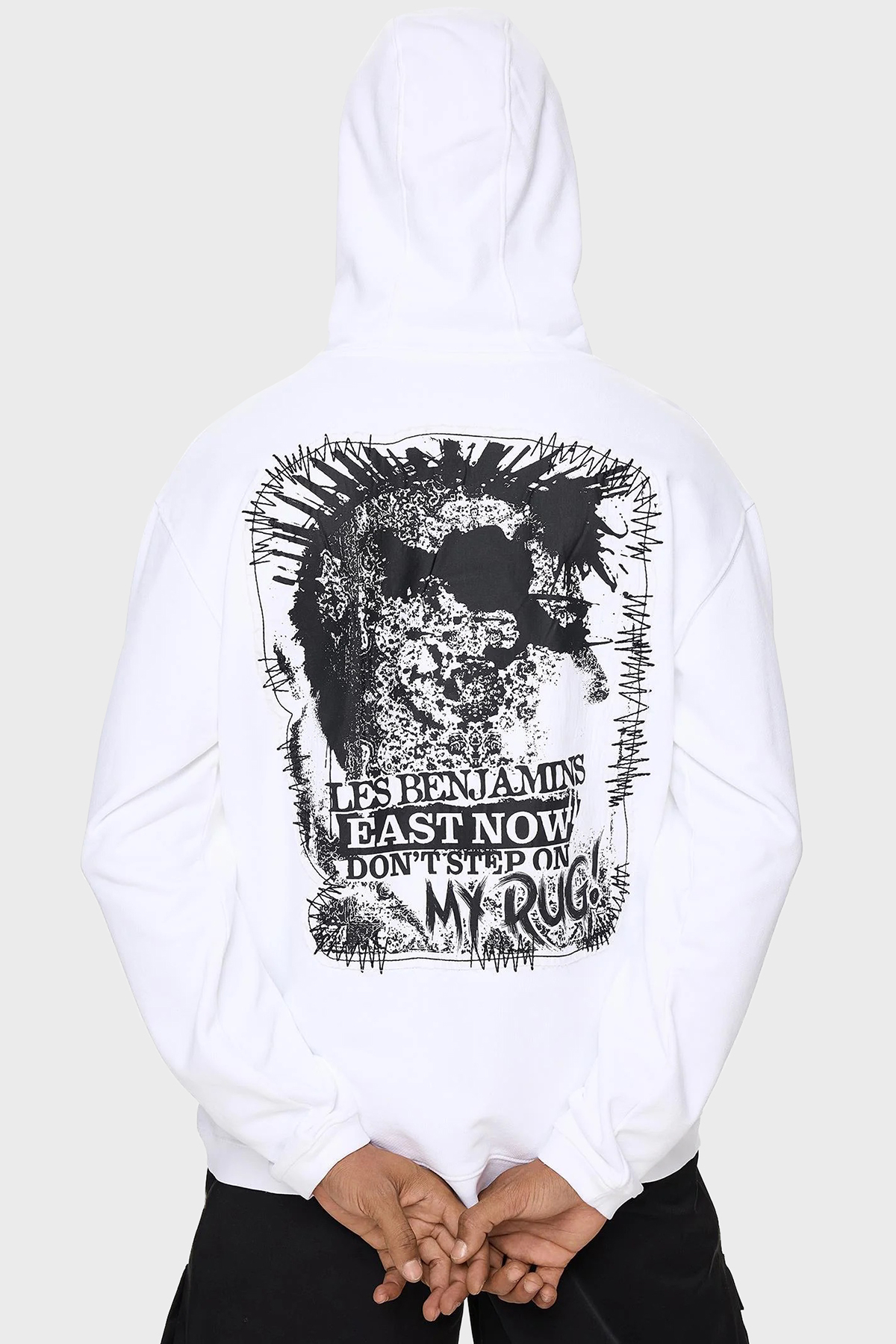 Les Benjamins Pamuklu Regular Fit Kapüşonlu Kanguru Cepli Erkek Sweat LB24FWEAPMUHD-002 BEYAZ