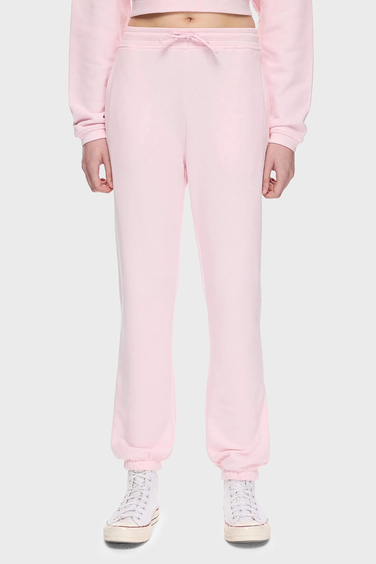 Les Benjamins Pamuklu Regular Fit Normal Bel Lastikli Paça Kadın Pantolon LBNOOSESSFUSP-312 PEMBE