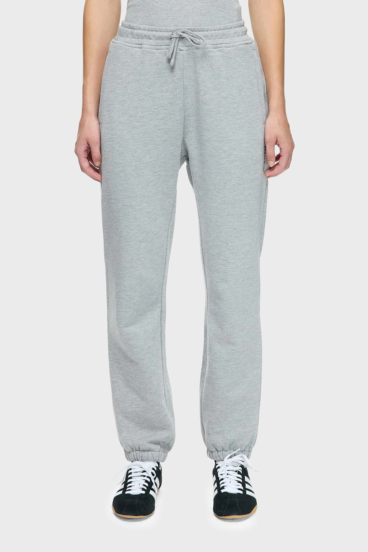 Les Benjamins Pamuklu Regular Fit Normal Bel Ribanalı Paça Jogger Kadın Pantolon LBNOOSCORFUSP-308 AÇIK GRİ