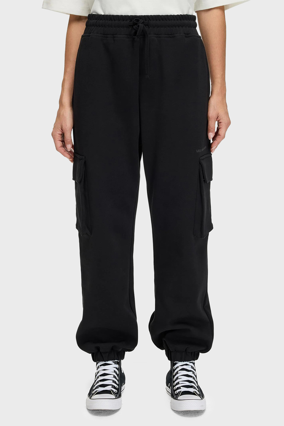 Les Benjamins Pamuklu Regular Fit Ribanalı Paça Kargo Cepli Kadın Pantolon LB25FWCLAFUSP-406 SİYAH