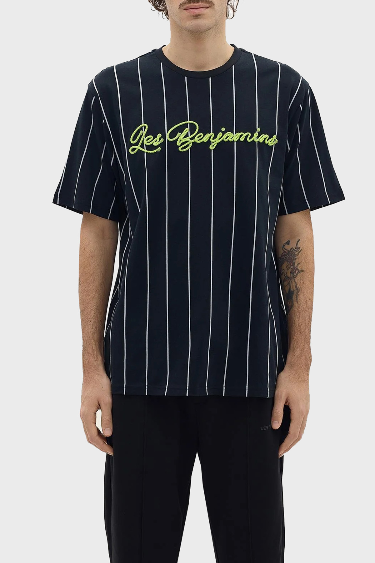 Les Benjamins Pamuklu Relaxed Fit Bisiklet Yaka Erkek T Shirt LB24SSKISMUTS-014 SİYAH