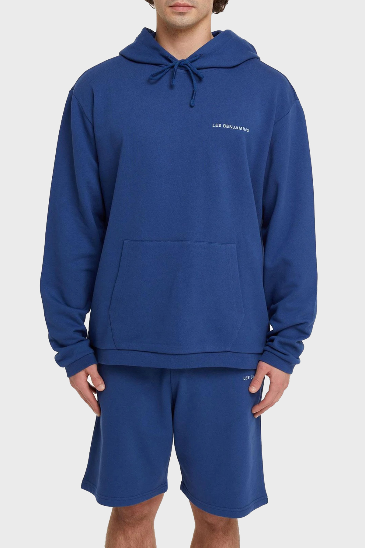 Les Benjamins Regular Fit Kapüşonlu Cepli % 100 Pamuk Erkek Sweat LB21SSCORMUHD-002 LACİVERT