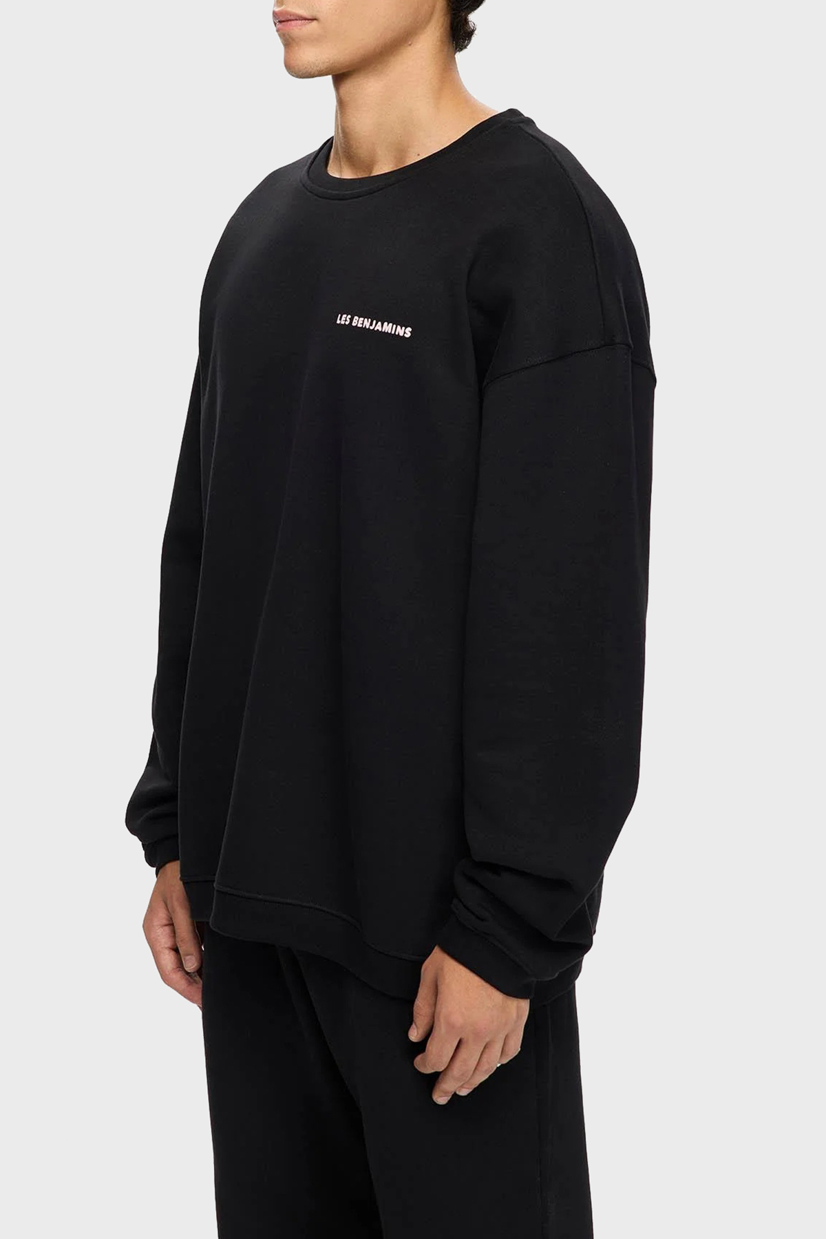 Les Benjamins Sırt Baskılı Pamuklu Relaxed Fit Bisiklet Yaka Erkek Sweat LB25FWTURMUSW-005 SİYAH