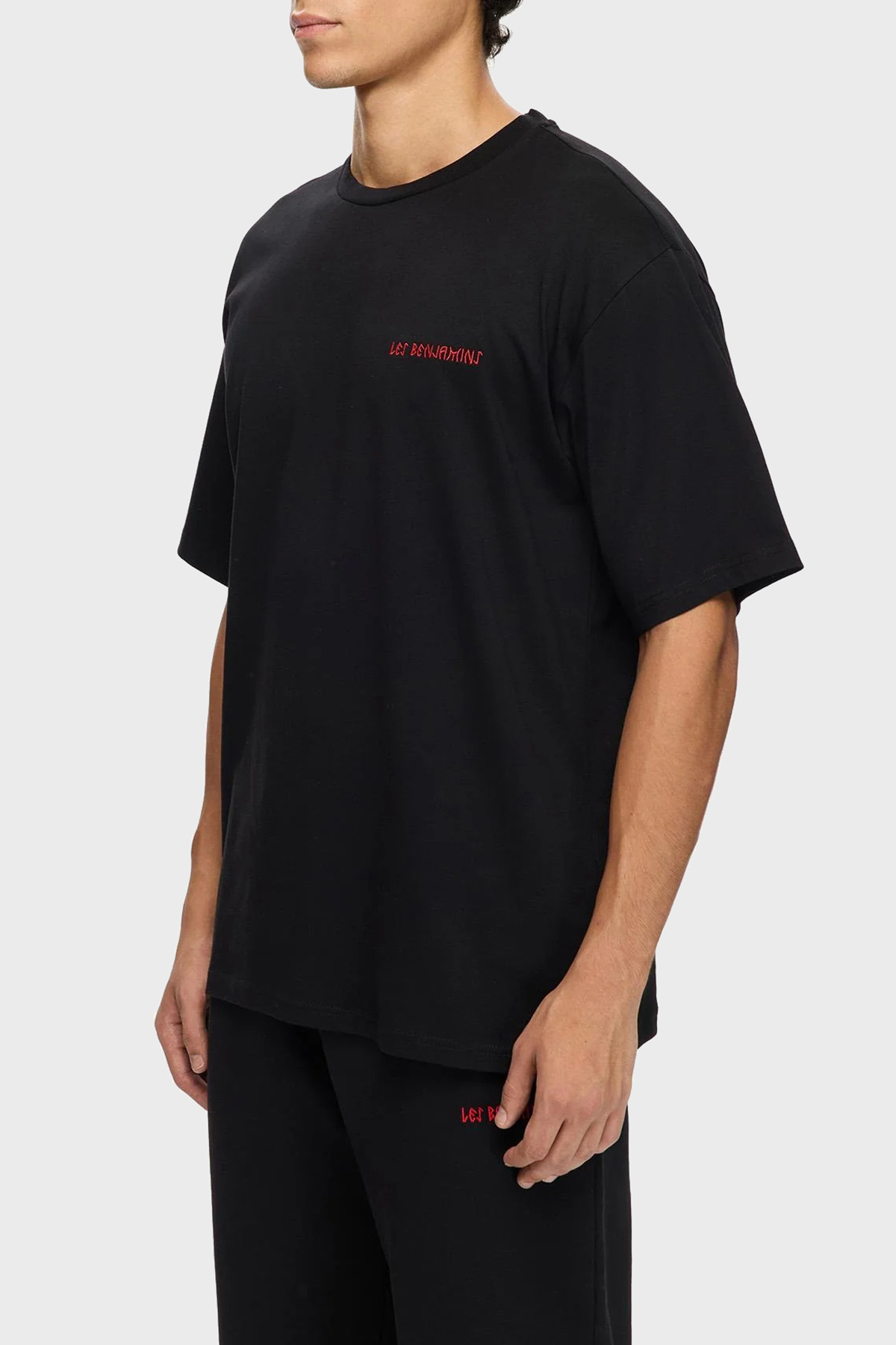 Les Benjamins Sırt Baskılı Pamuklu Relaxed Fit Bisiklet Yaka Erkek T Shirt LB25FWTURMUTS-026 SİYAH