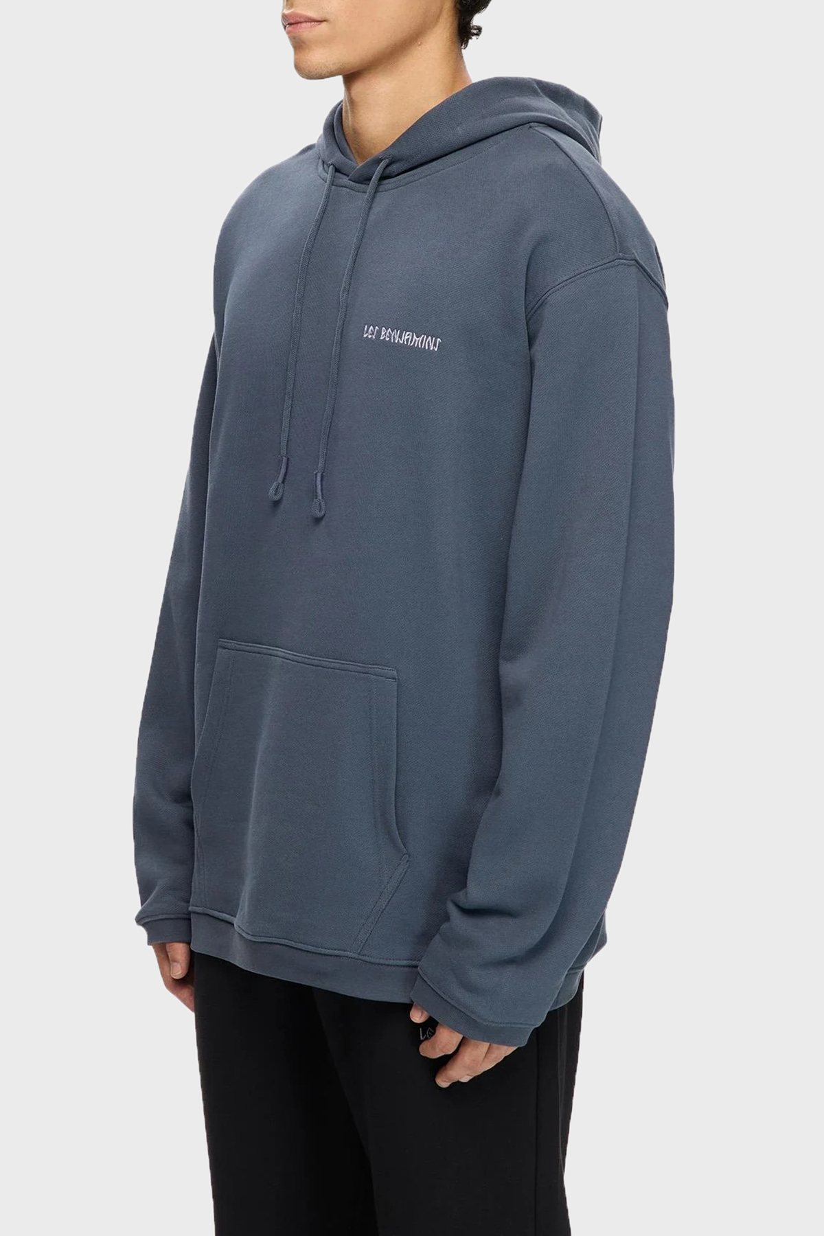 Les Benjamins Sırt Baskılı Pamuklu Relaxed Fit Kapüşonlu Erkek Sweat LB25FWTURMUHD-008 MAVİ