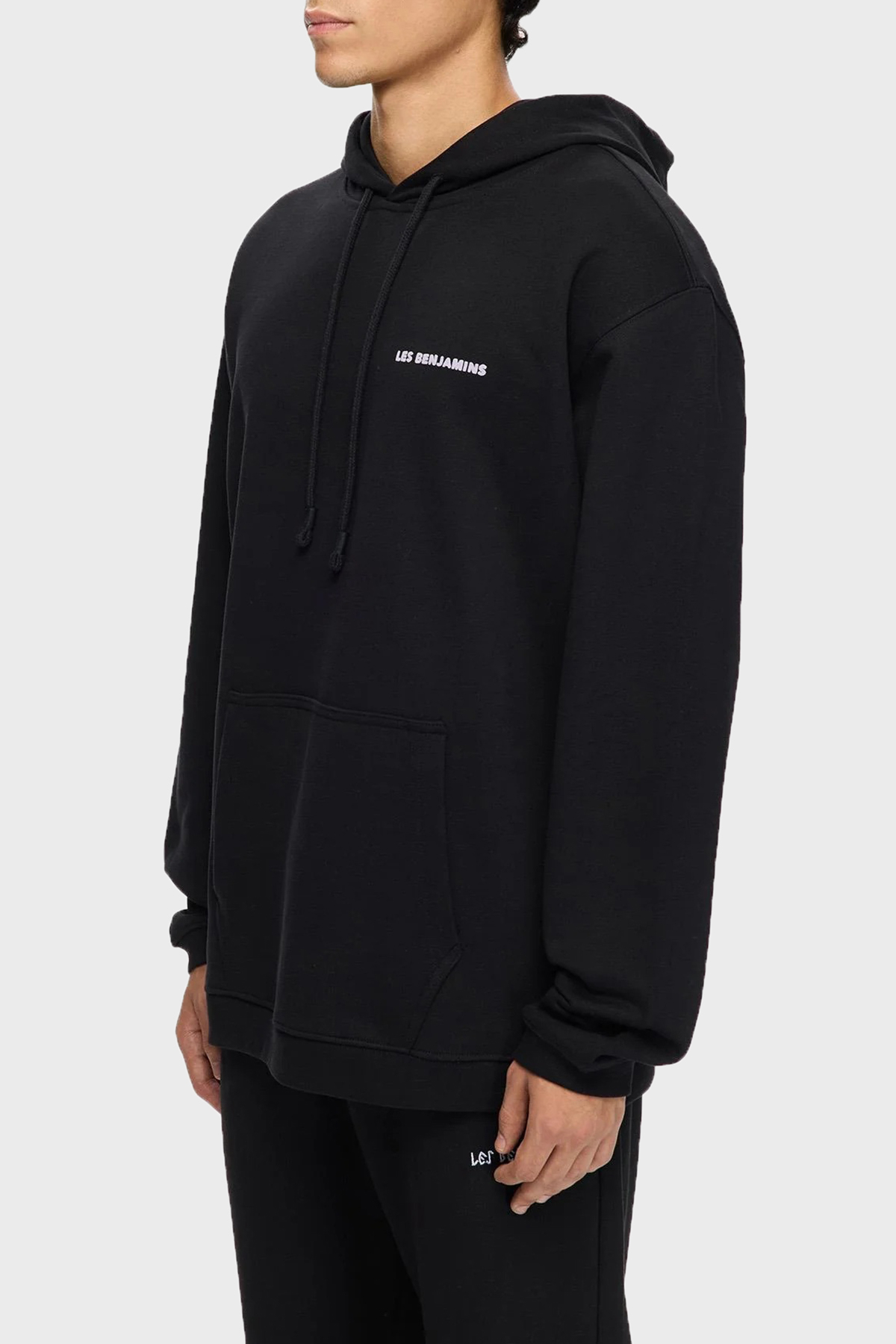 Les Benjamins Sırt Baskılı Pamuklu Relaxed Fit Kapüşonlu Erkek Sweat LB25FWTURMUHD-009 SİYAH
