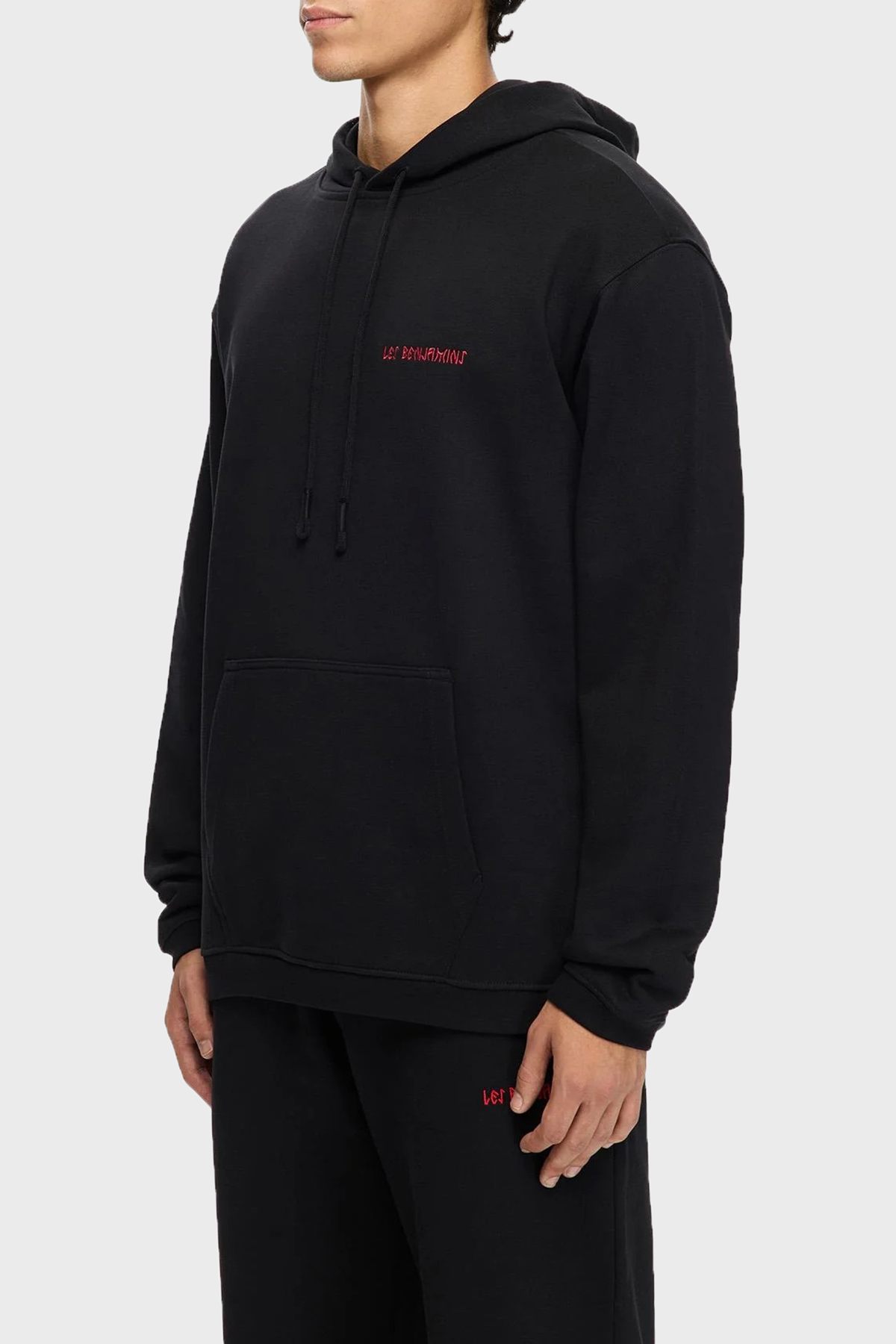 Les Benjamins Sırt Baskılı Pamuklu Relaxed Fit Kapüşonlu Erkek Sweat LB25FWTURMUHD-018 SİYAH