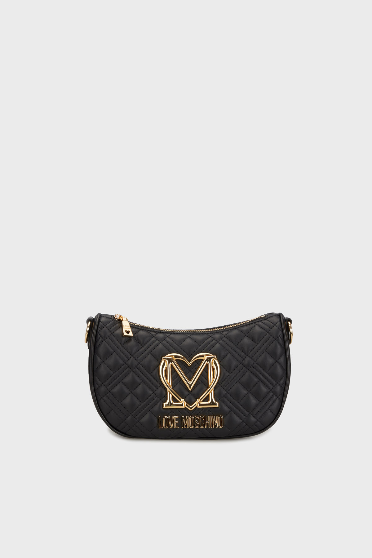 Love Moschino Deri Karışımlı Kapitoneli Çıkarılabilir Askılı Kadın Çanta JC4301PP0MK1200A SİYAH