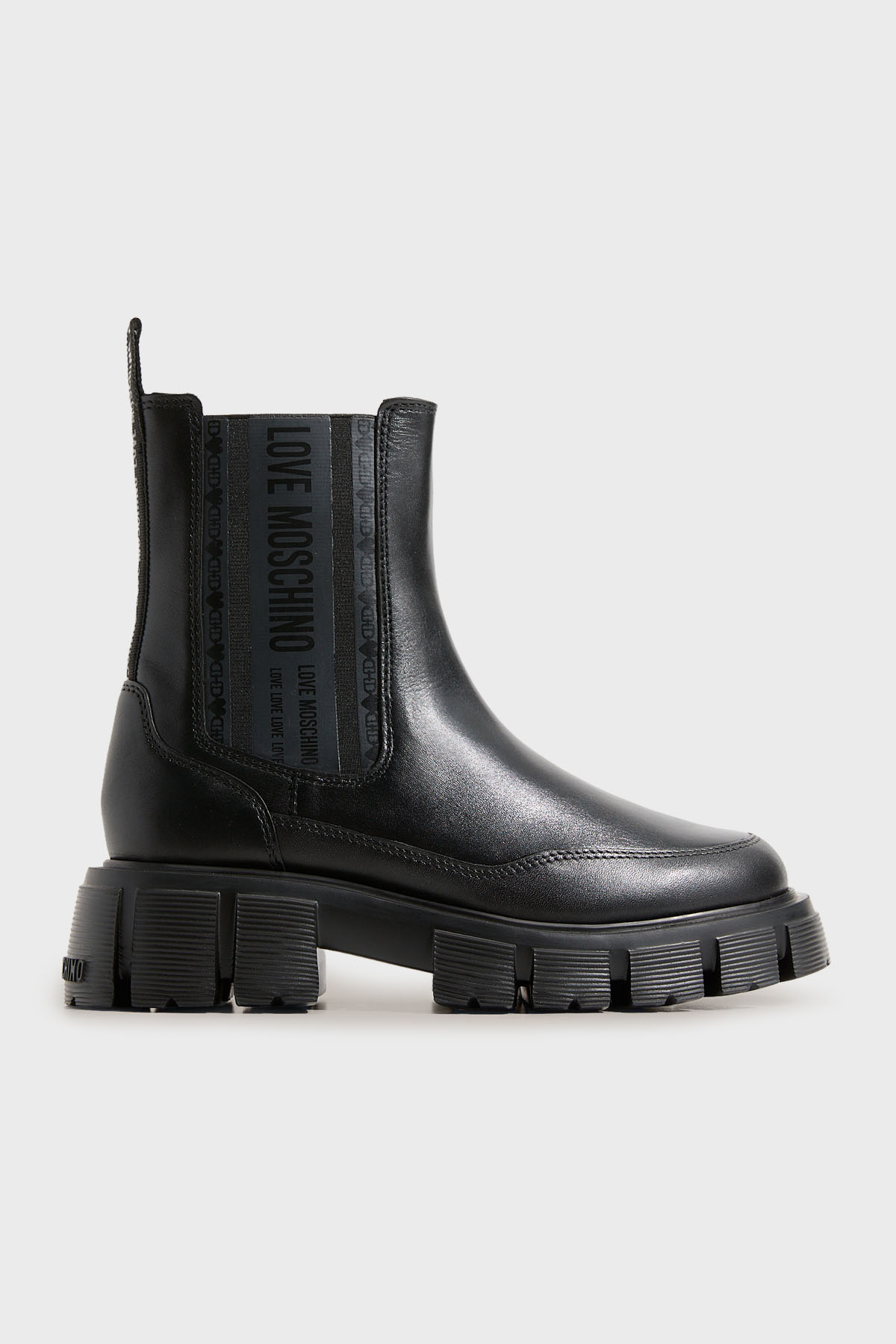 Love Moschino Deri Logolu Kalın Tabanlı Kadın Bot JA24075G0NIA0000 SİYAH